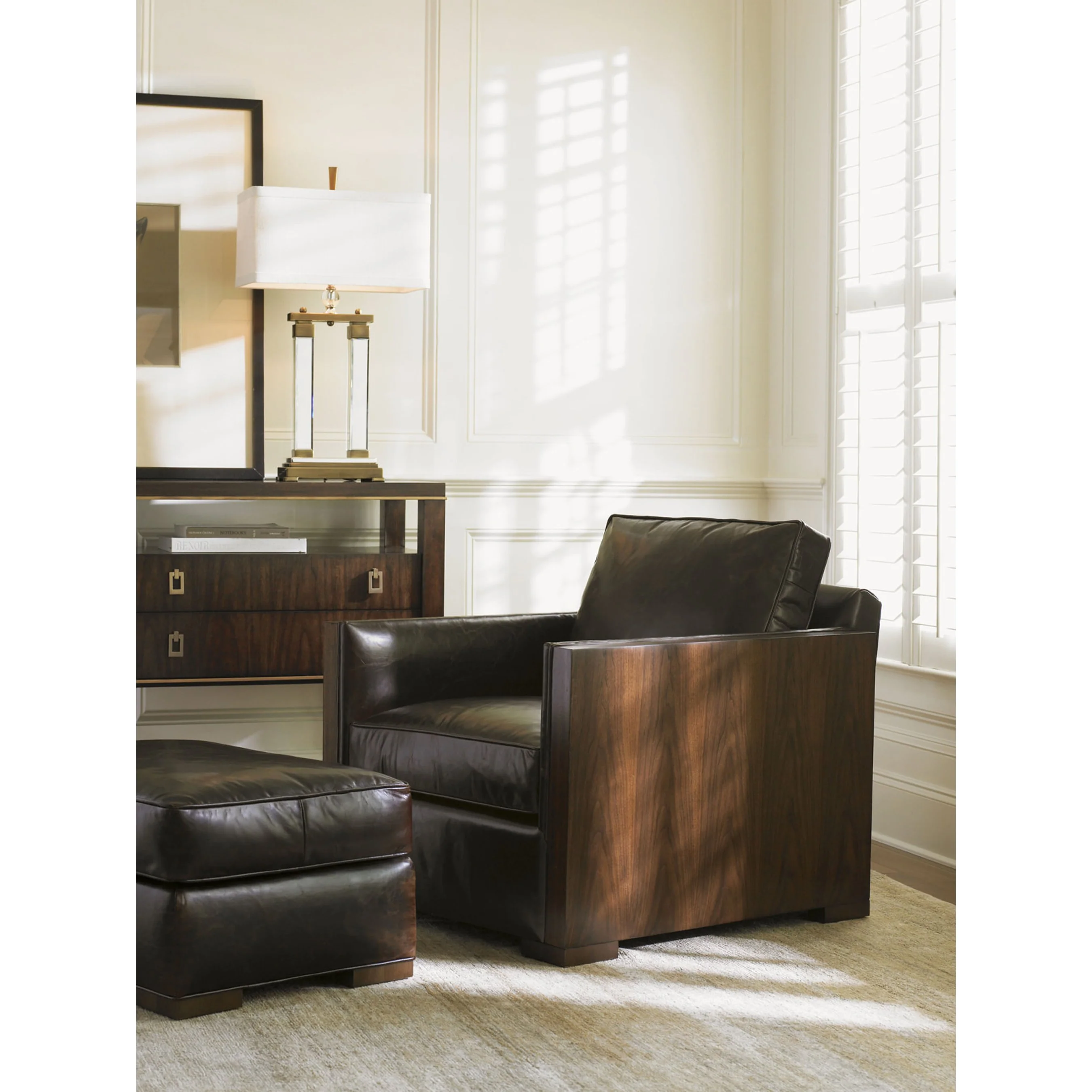 Edgemere Leather Ottoman - Image 3