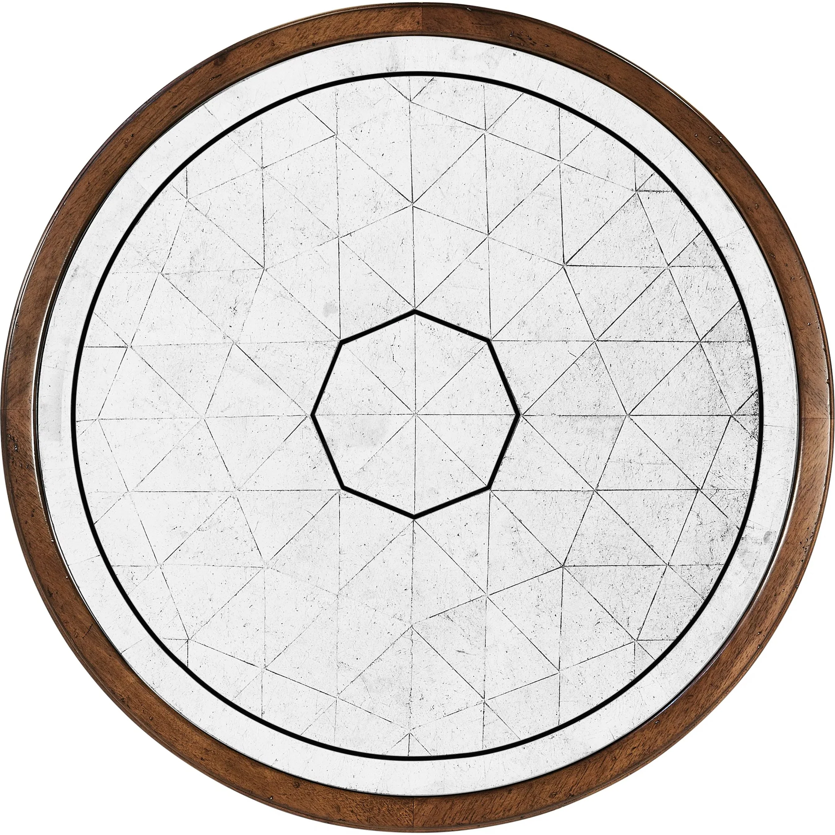Églomisé & Walnut Round Wine Table - Image 3