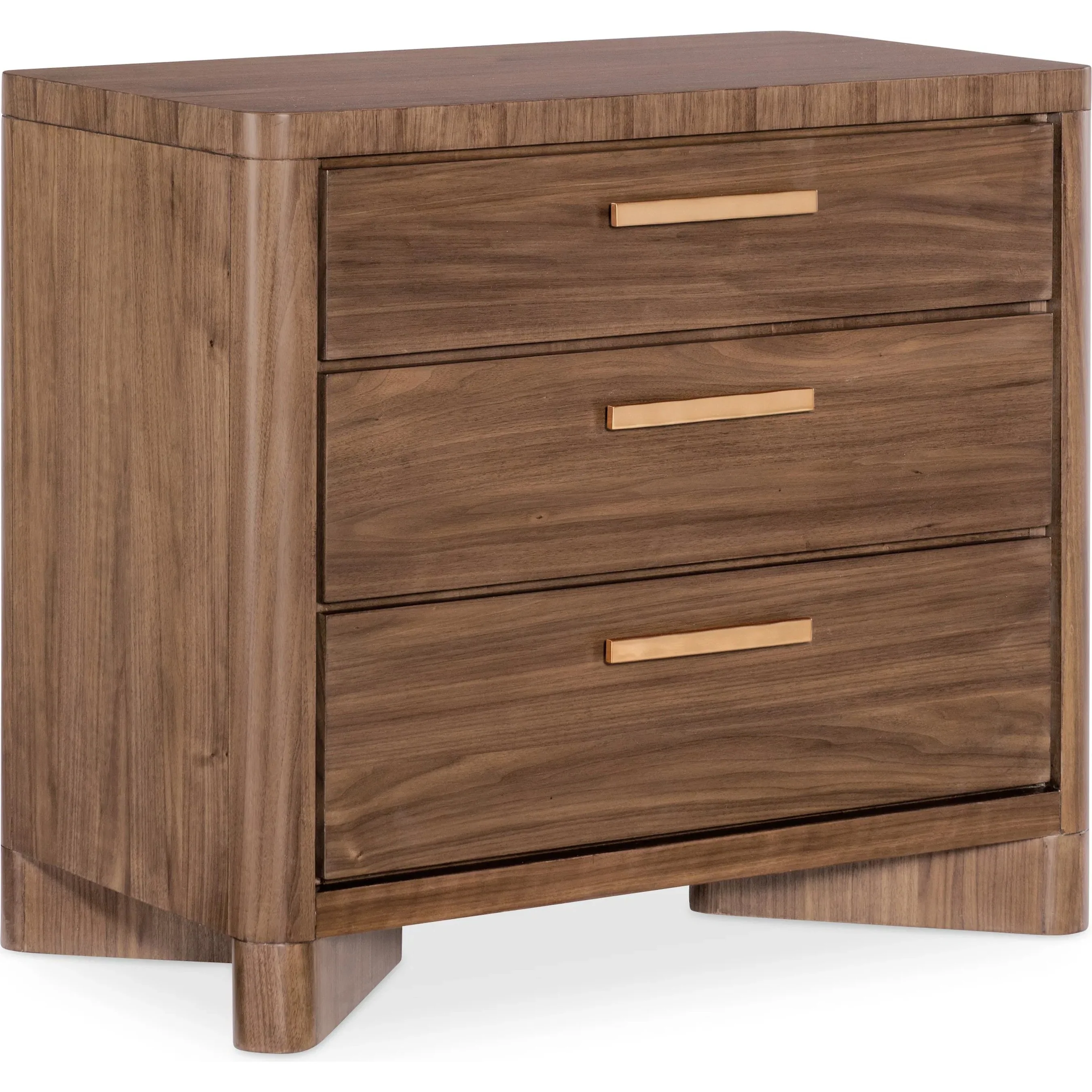 Eleana Brown Three Drawer Nightstand
