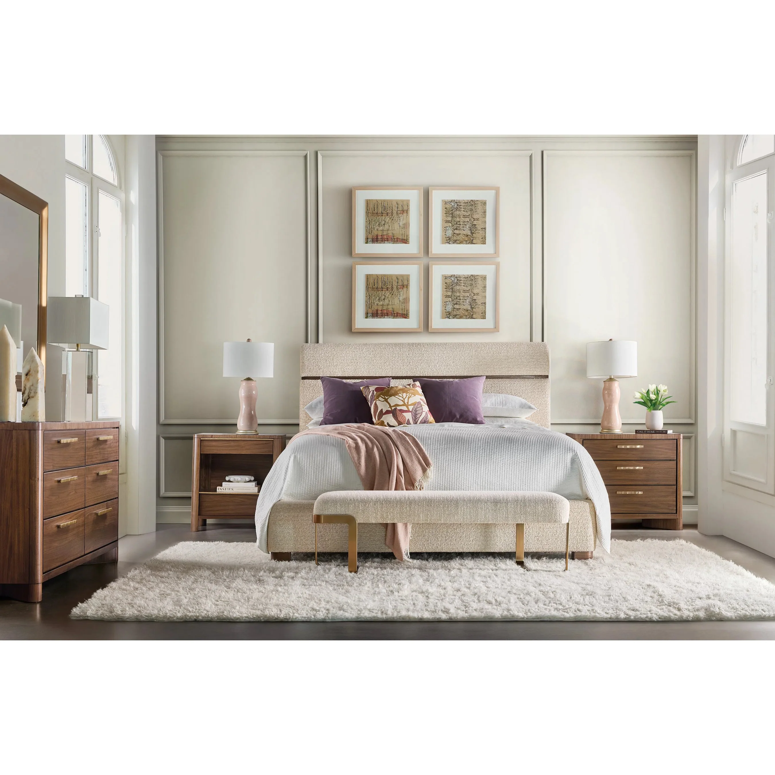 Eleana Brown Three Drawer Nightstand - Image 3