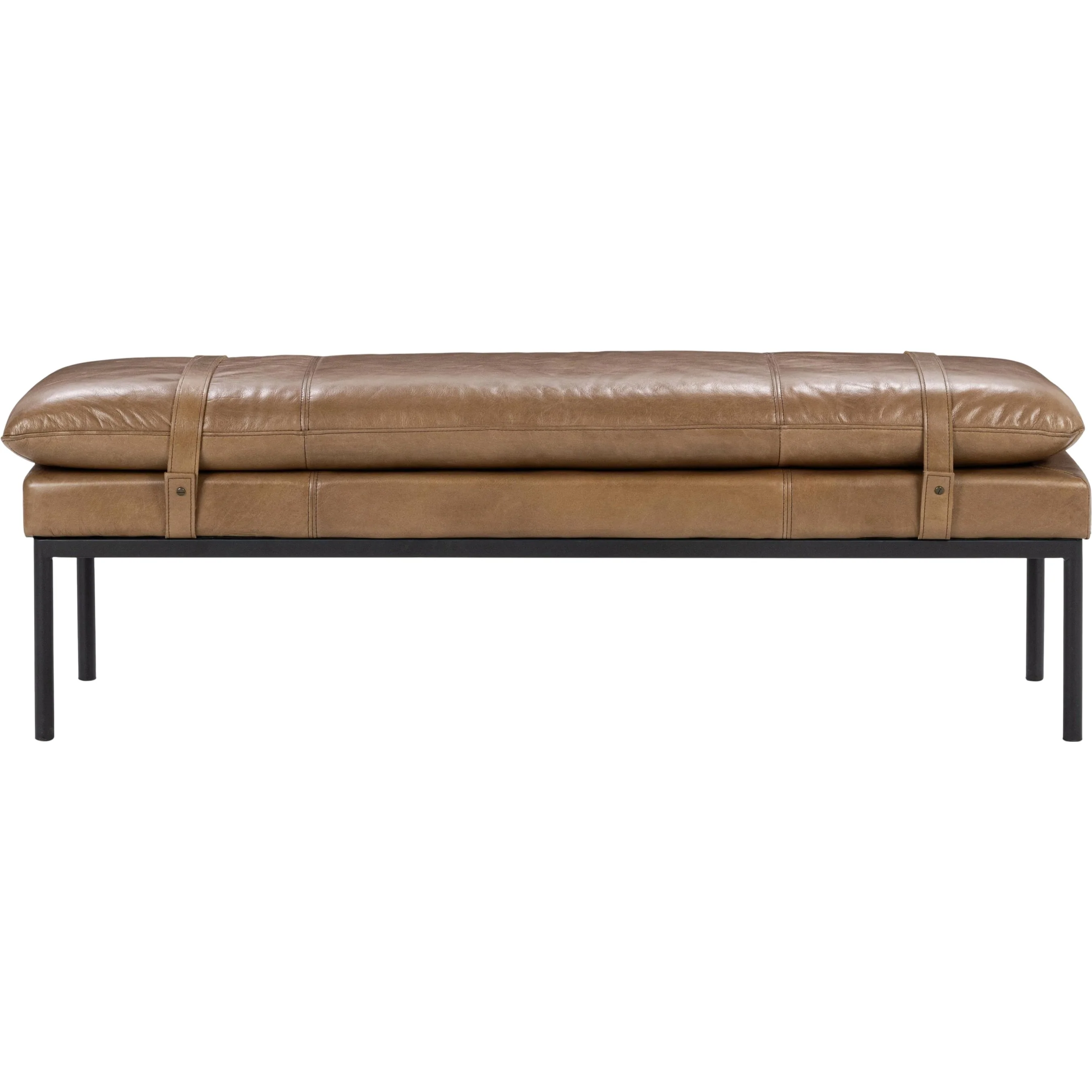 Eliah Top Grain Leather Accent Bench