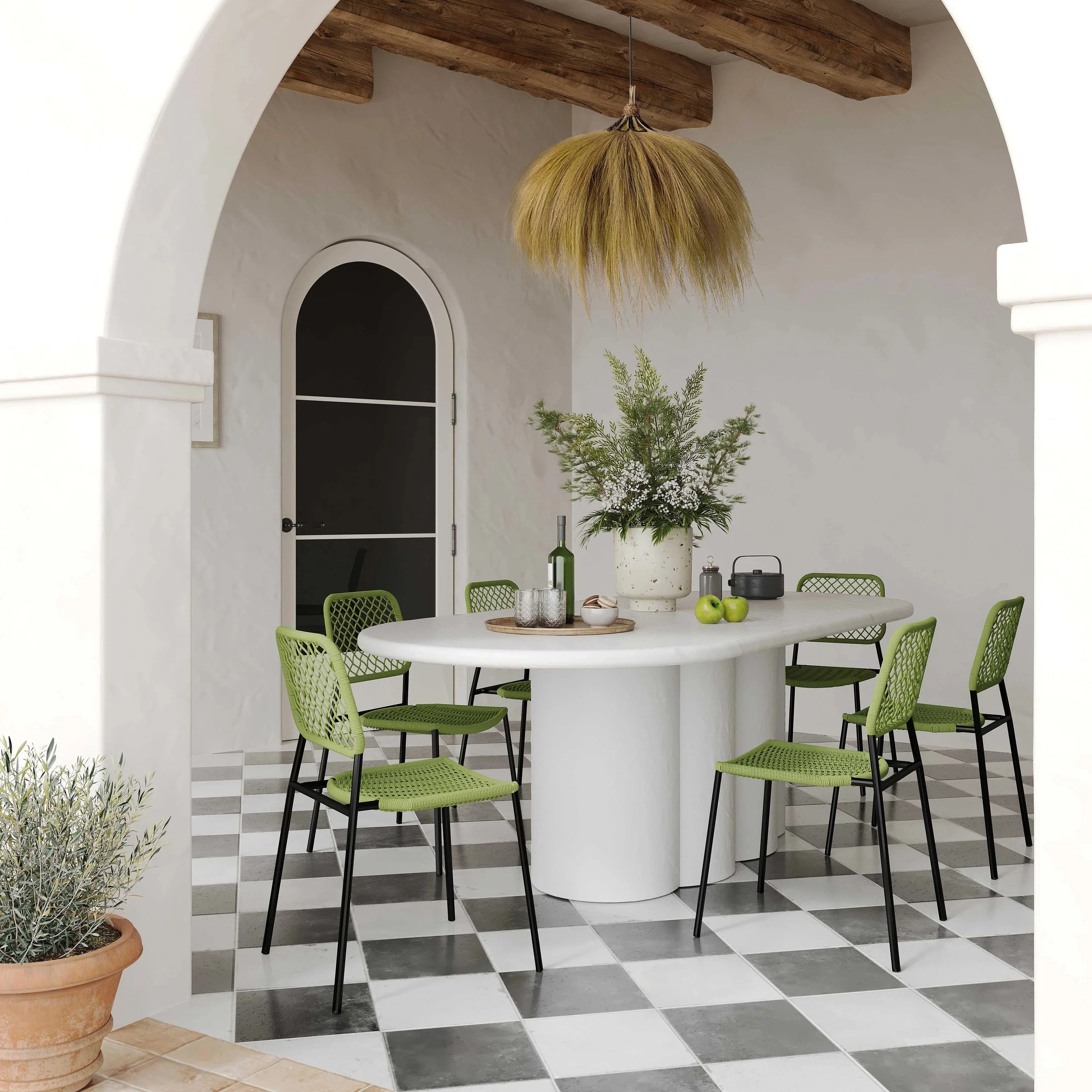 Elika Faux Plaster Oval Dining Table - Image 11