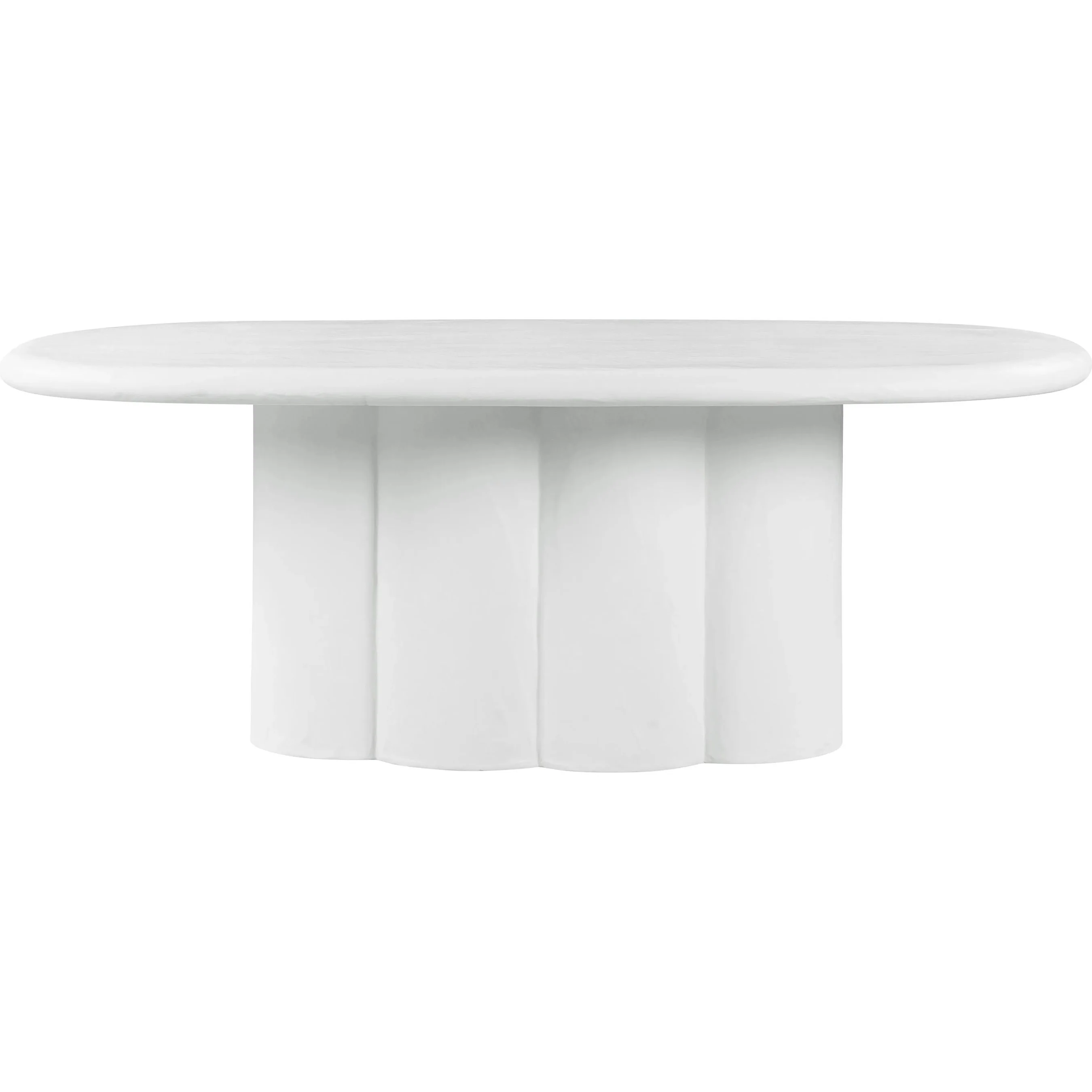 Elika Faux Plaster Oval Dining Table - Image 3