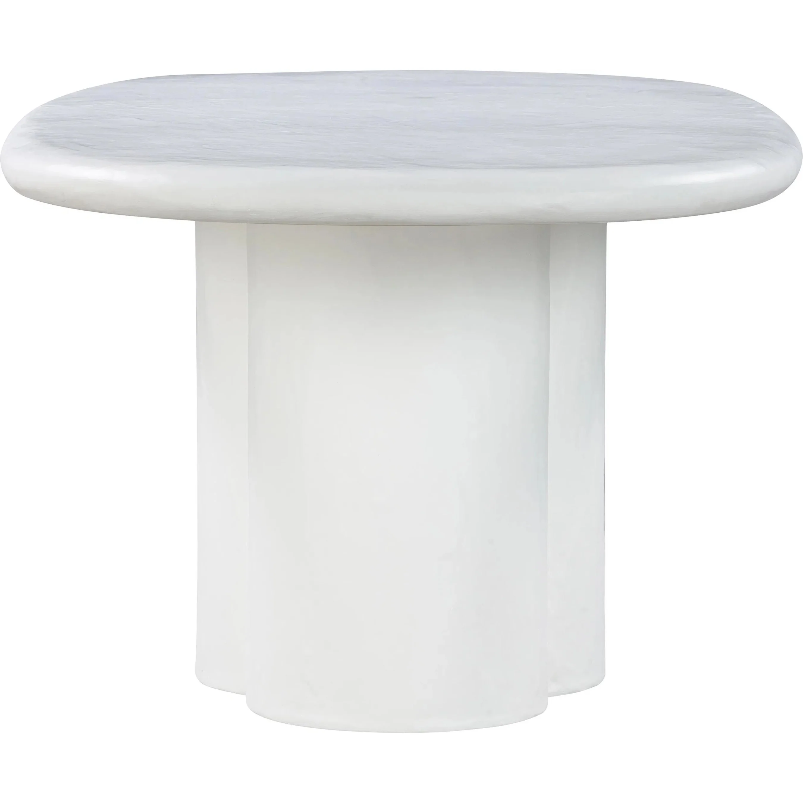 Elika Faux Plaster Oval Dining Table - Image 4