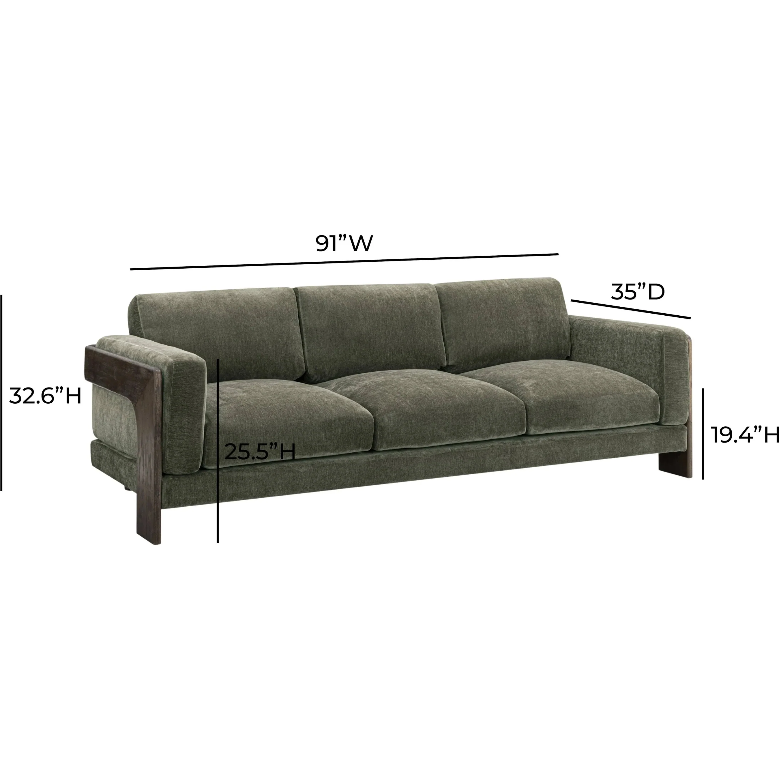 Elyn Upcycled Contract-Grade Chenille Sofa - Image 4