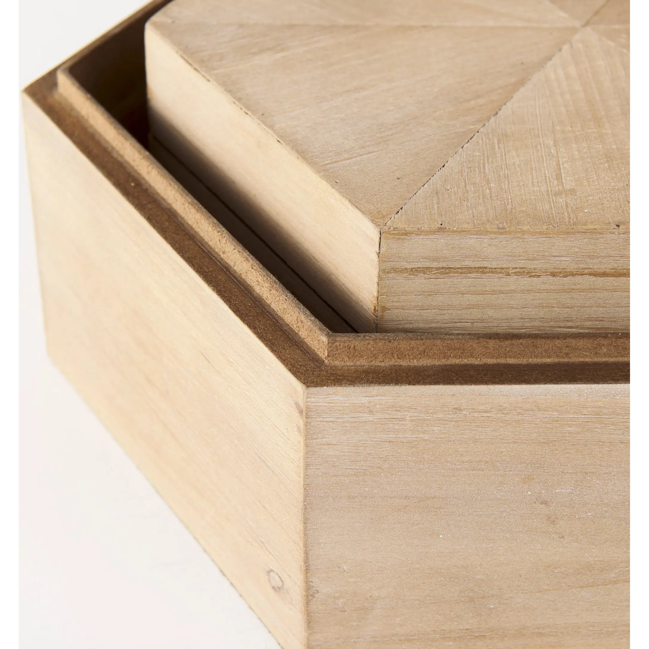 Elyse Wooden Hexagonal Boxes Set of Two - Image 7