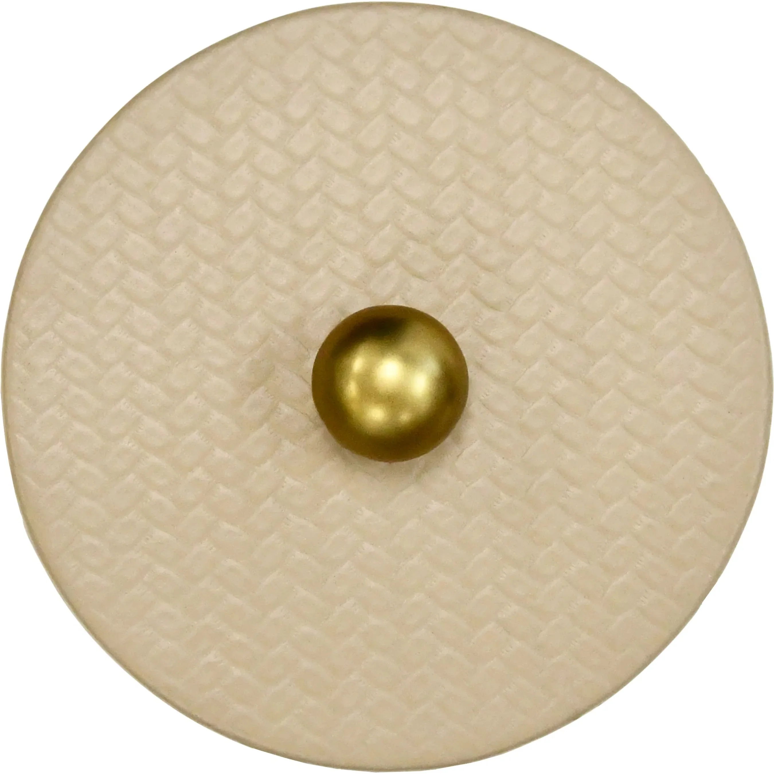 Emma Round Ivory Faux Leather Container - Image 3