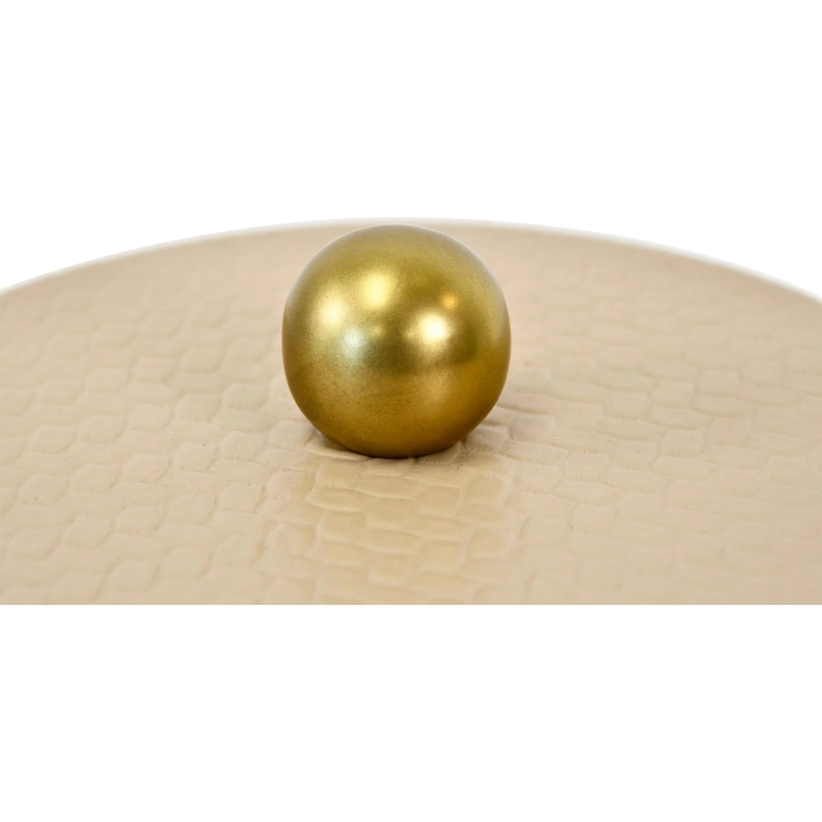 Emma Round Ivory Faux Leather Container - Image 5