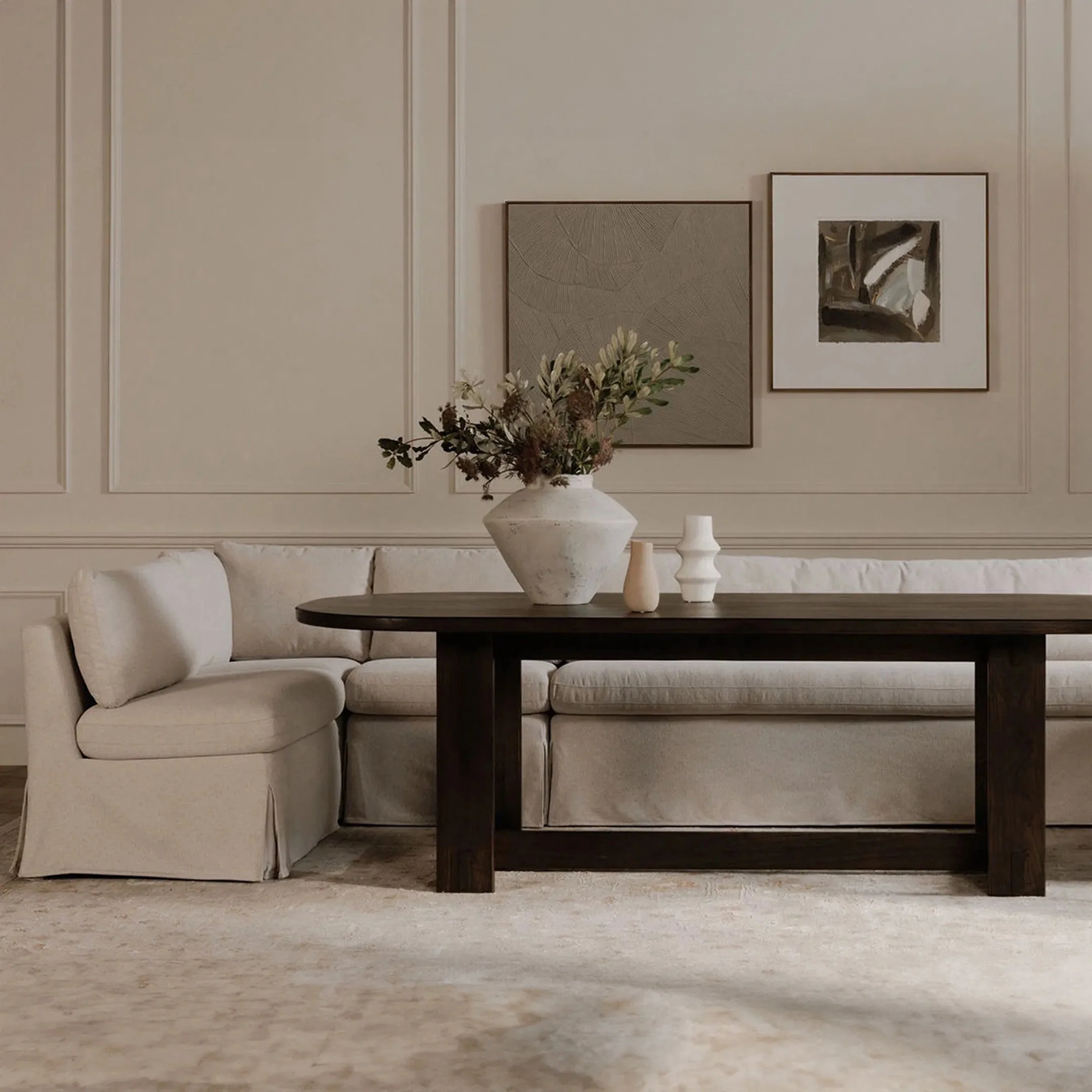 Fable Slipcover Dining Banquette L Shape - Image 30