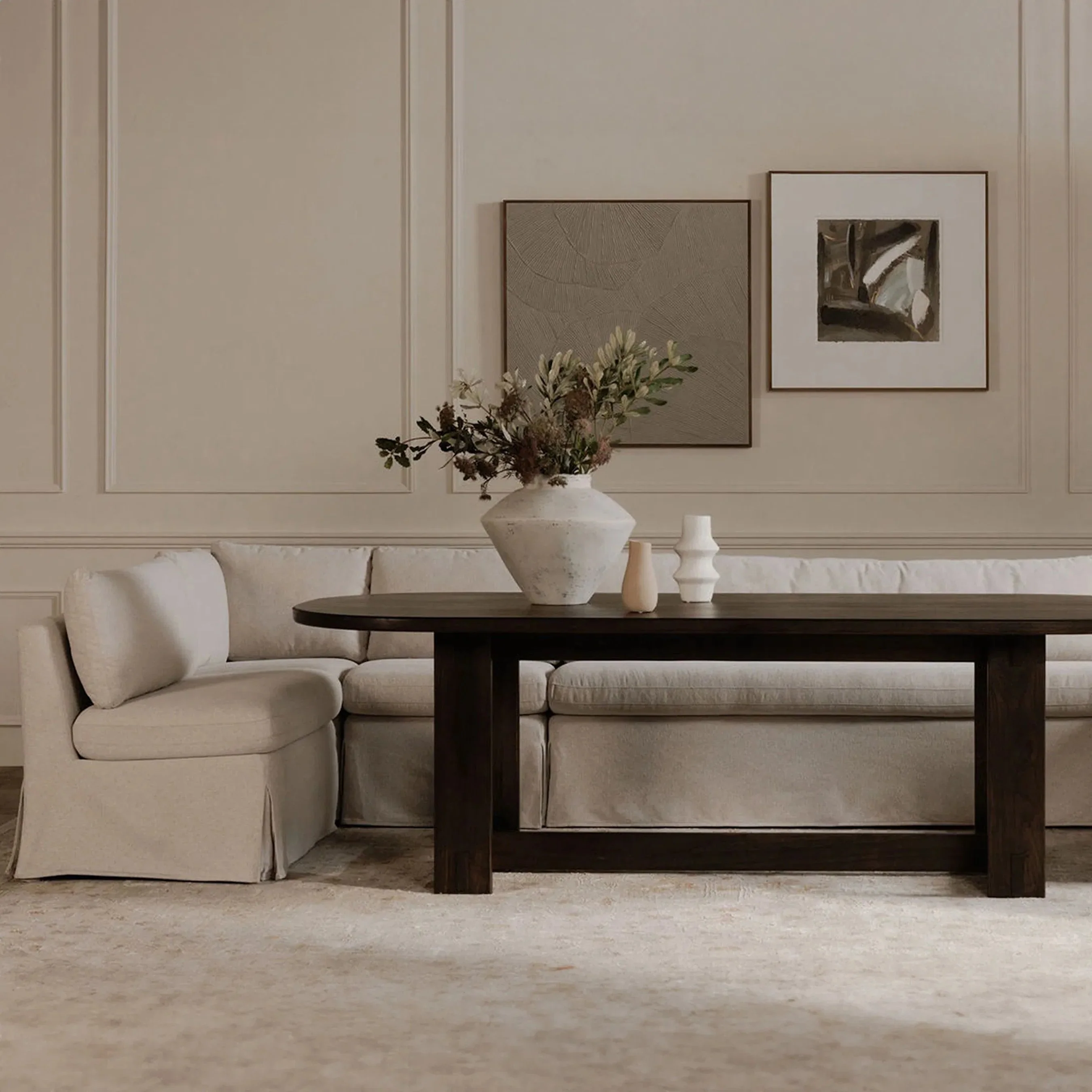 Fable Slipcover Dining Banquette L Shape - Image 33