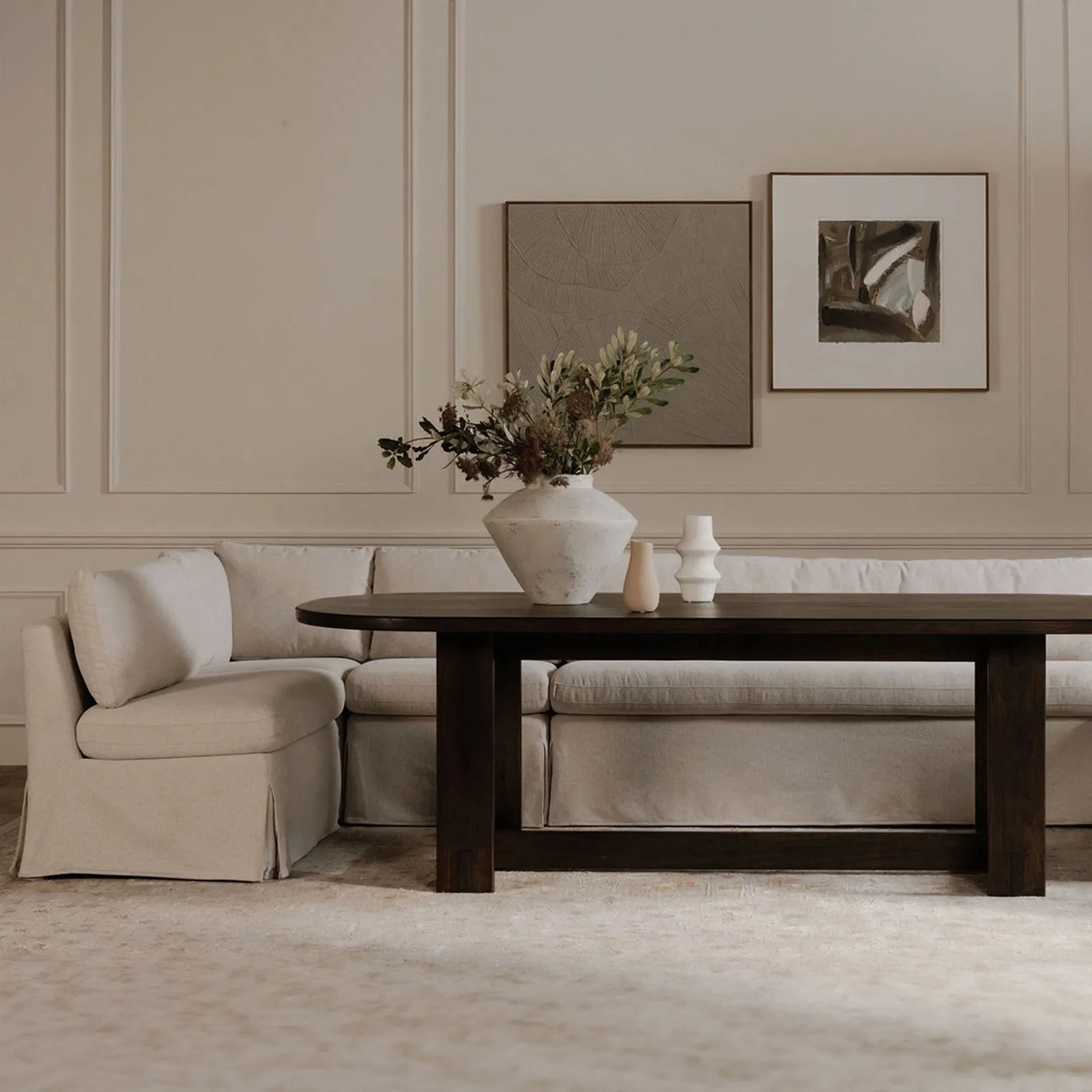 Fable Slipcover Dining Banquette L Shape - Image 35