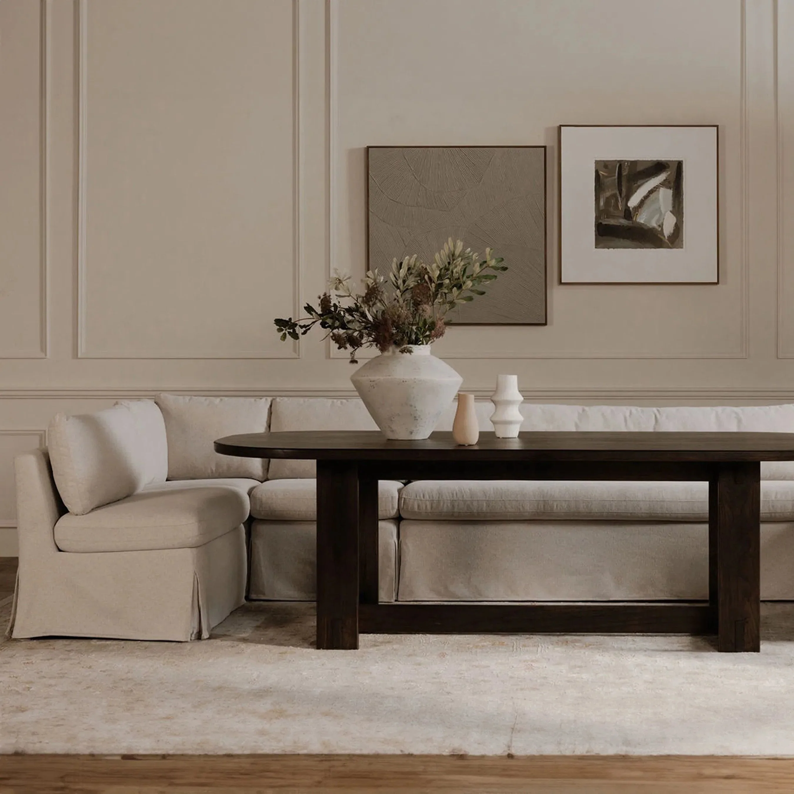 Fable Slipcover Dining Banquette L Shape - Image 37