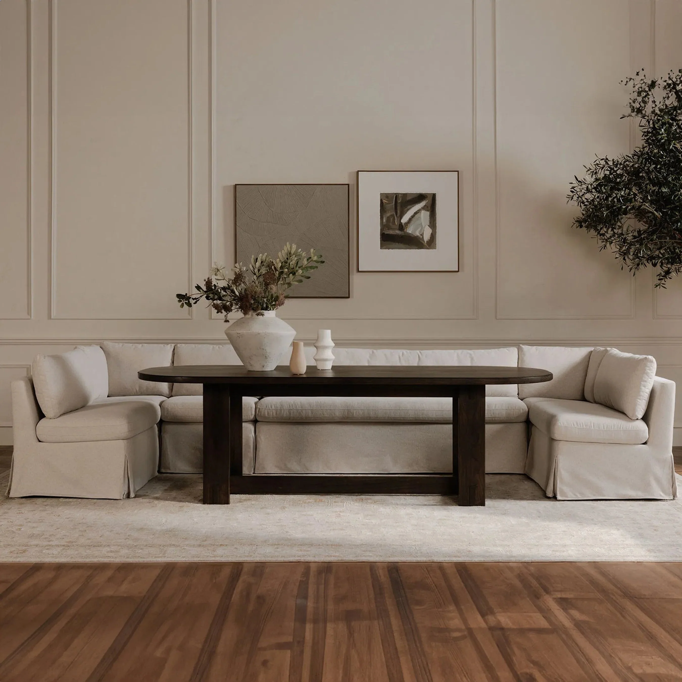 Fable Slipcover Dining Banquette U Shape - Image 31
