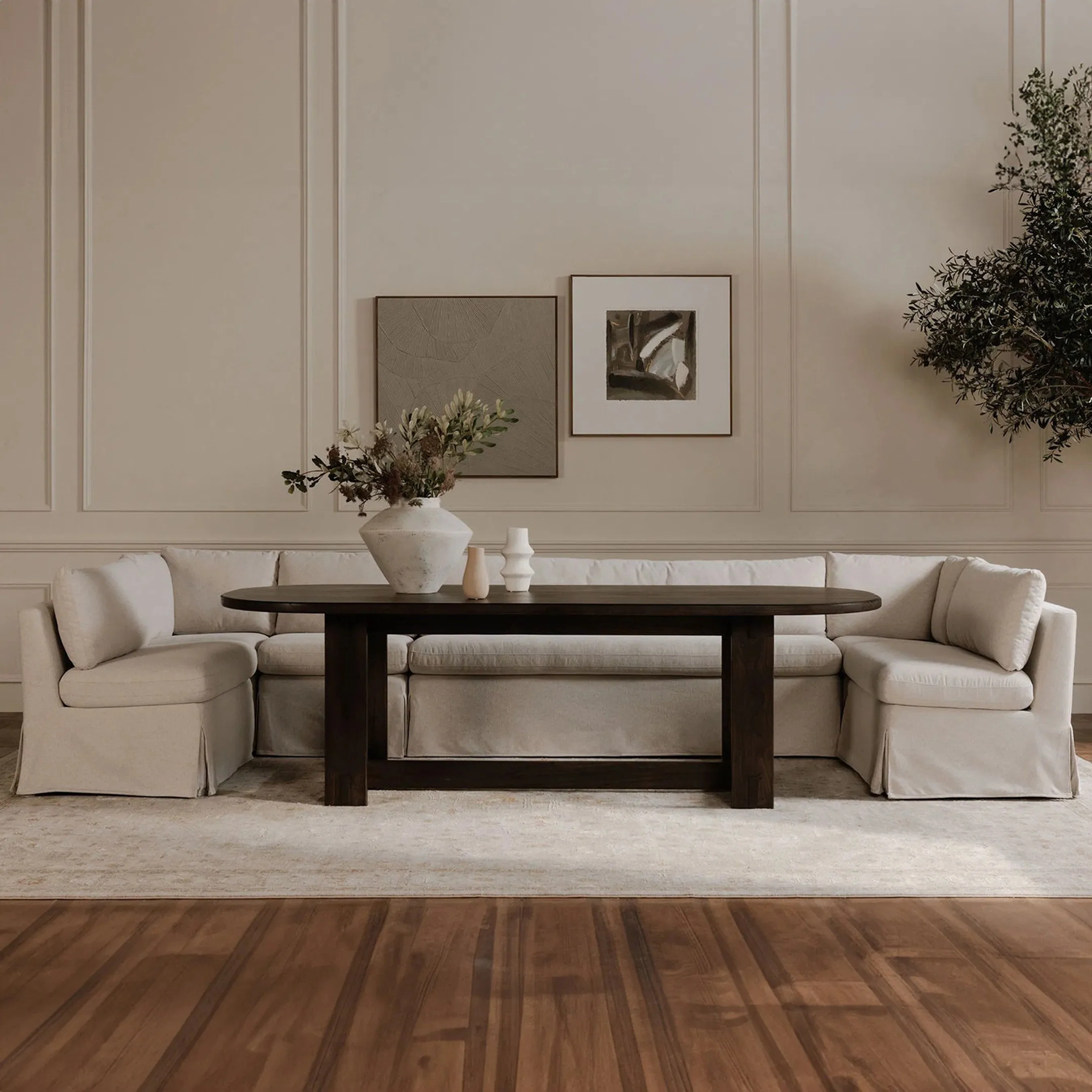 Fable Slipcover Dining Banquette U Shape - Image 34