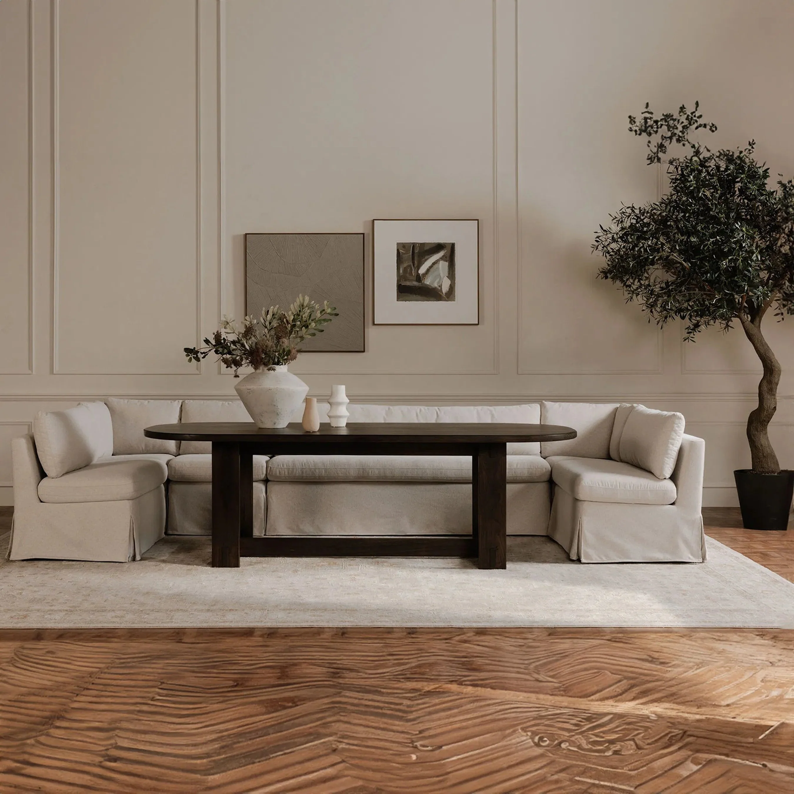 Fable Slipcover Dining Chair and Half - Image 9