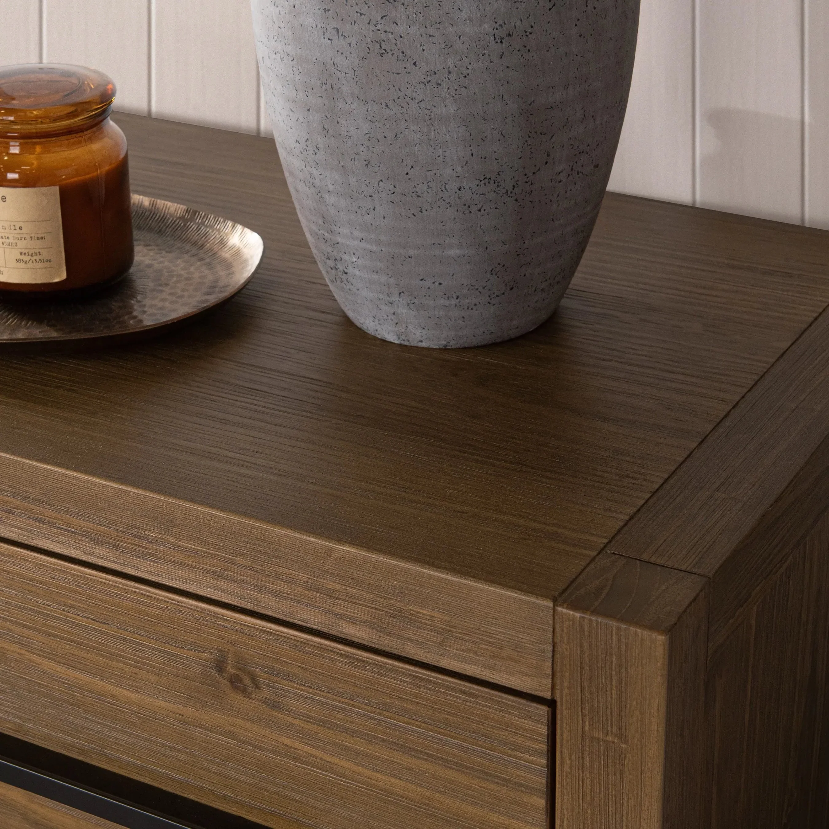 Fenmore Two-Drawer Pine Wood Nightstand - Image 10