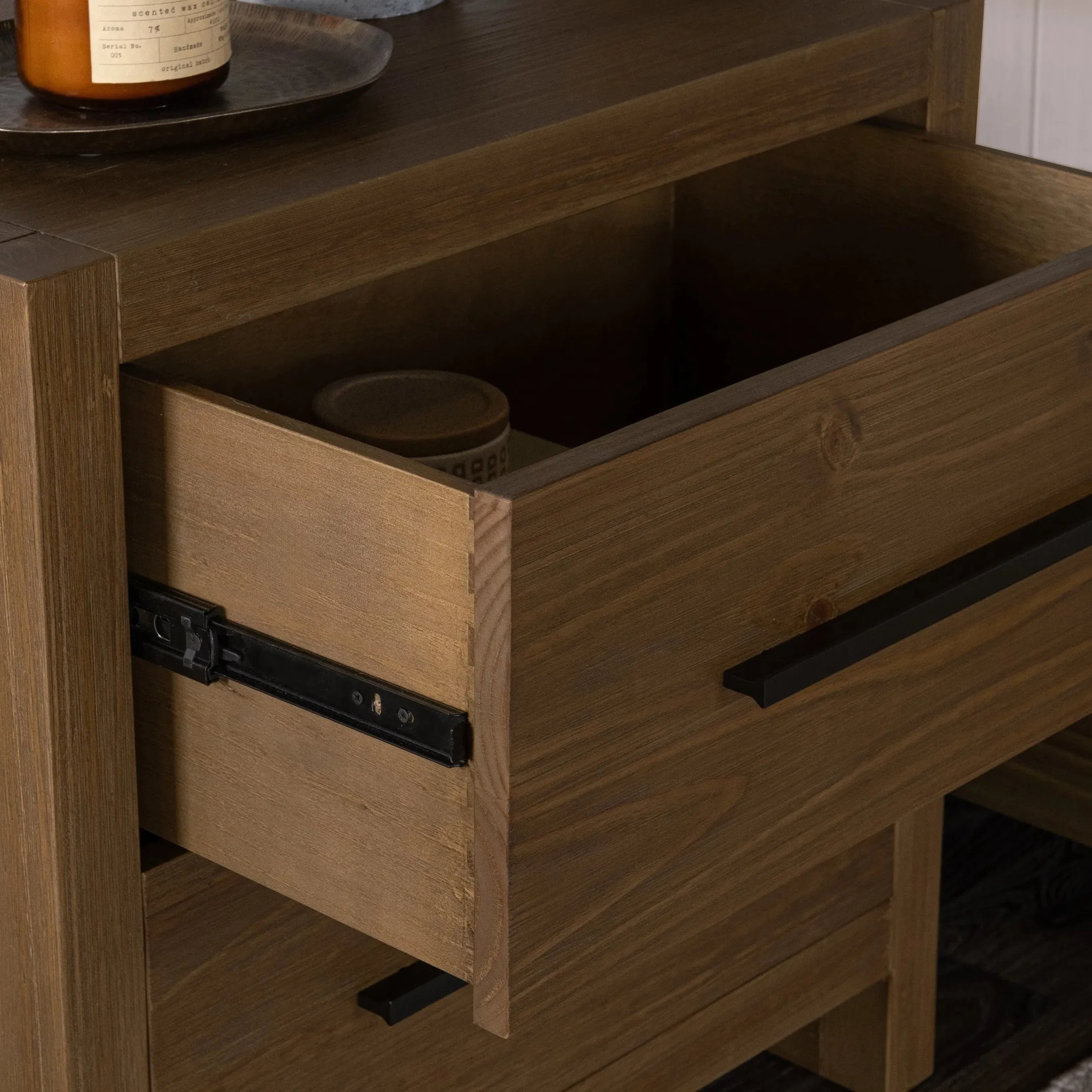 Fenmore Two-Drawer Pine Wood Nightstand - Image 12