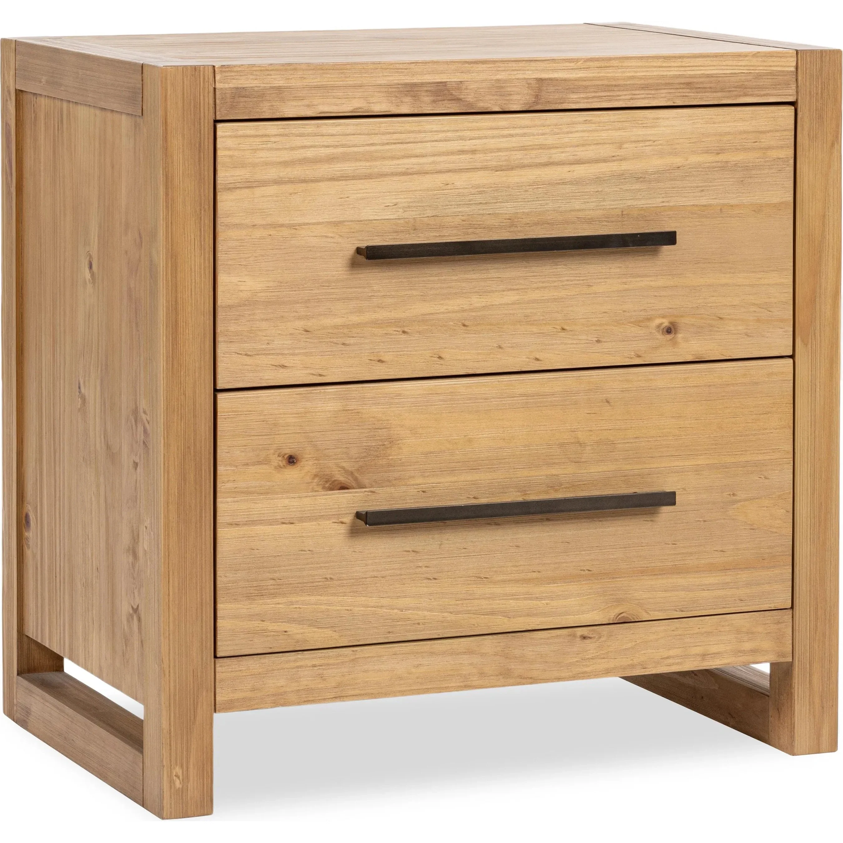 Fenmore Two-Drawer Pine Wood Nightstand - Image 5