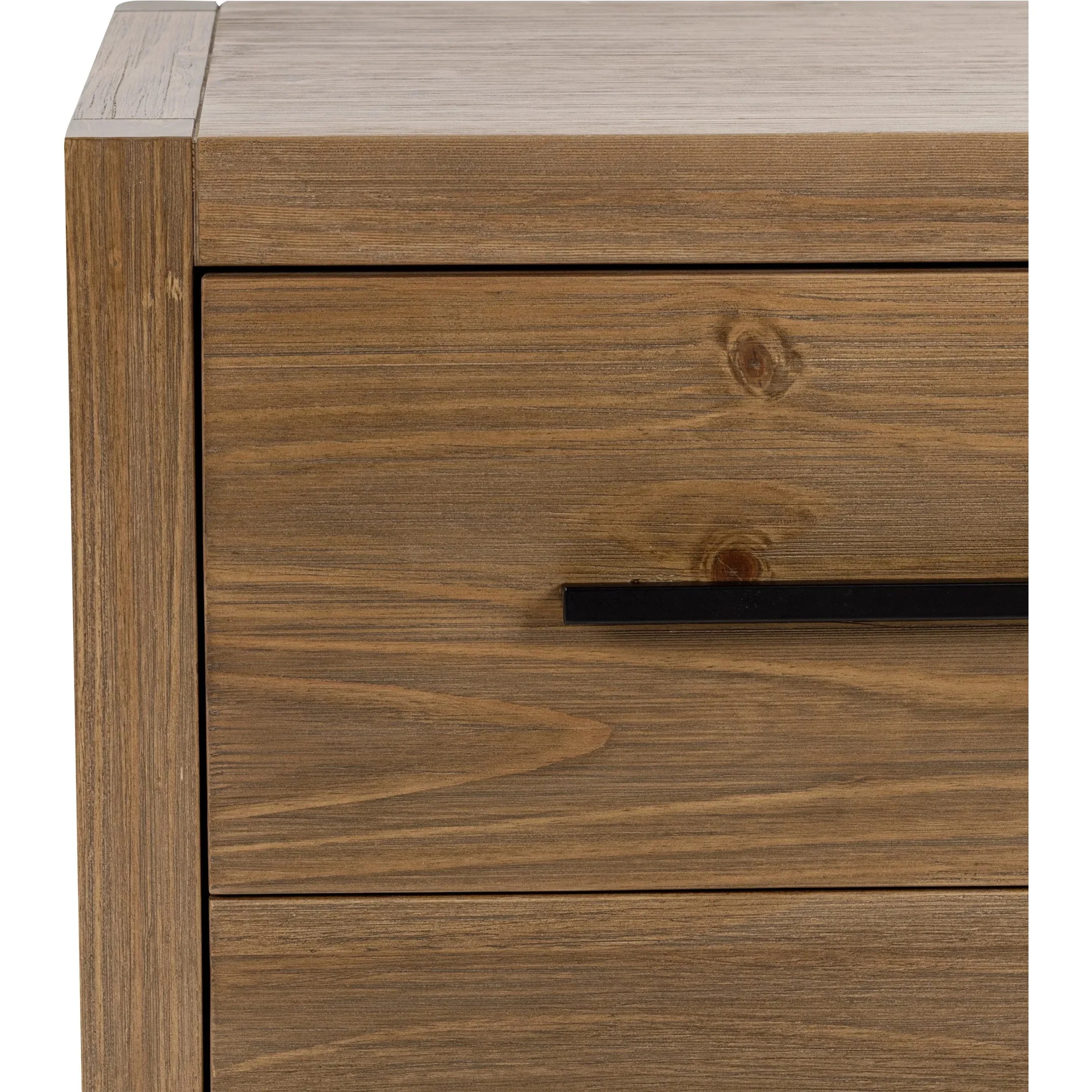 Fenmore Two-Drawer Pine Wood Nightstand - Image 9