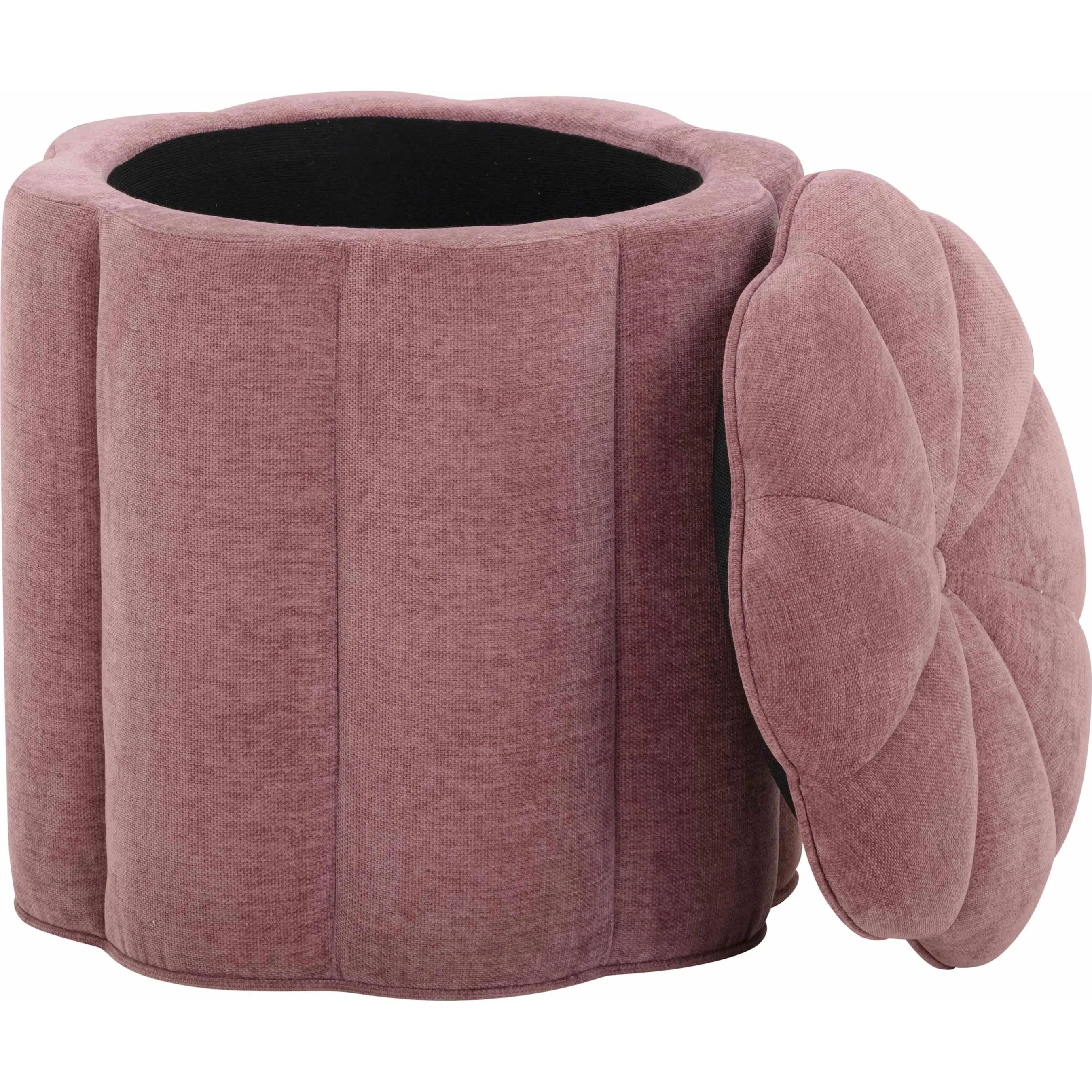 Fleur Textured Velvet Storage Ottoman - Image 5