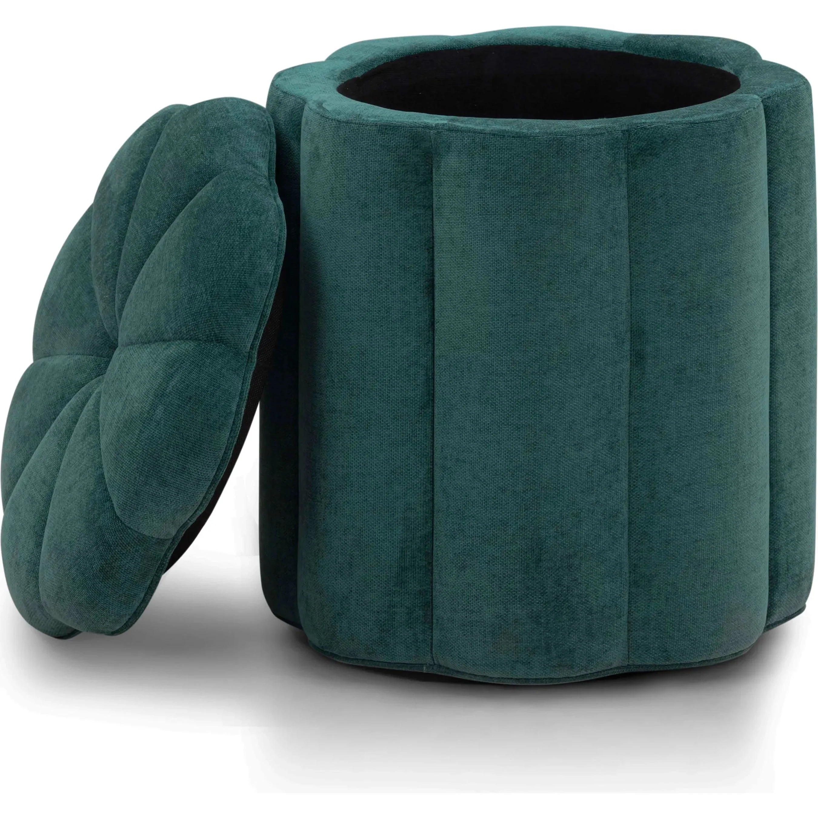 Fleur Textured Velvet Storage Ottoman - Image 9