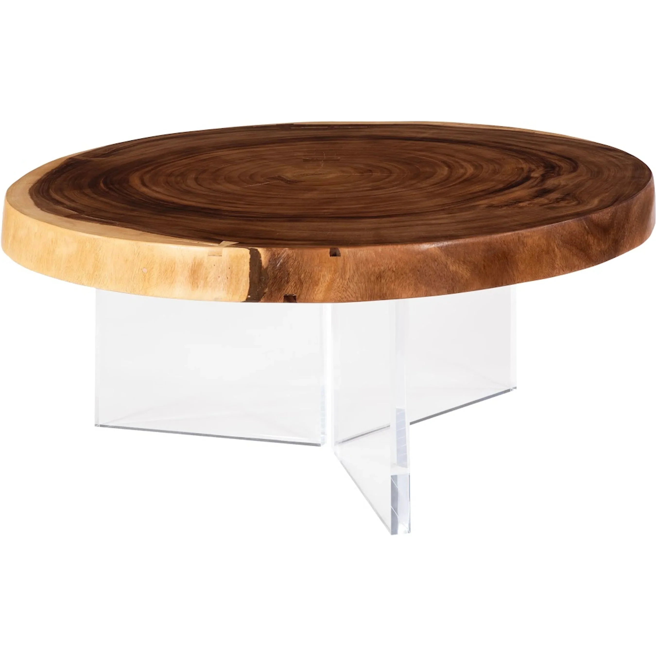 Fling Round Coffee Table with Acrylic Legs