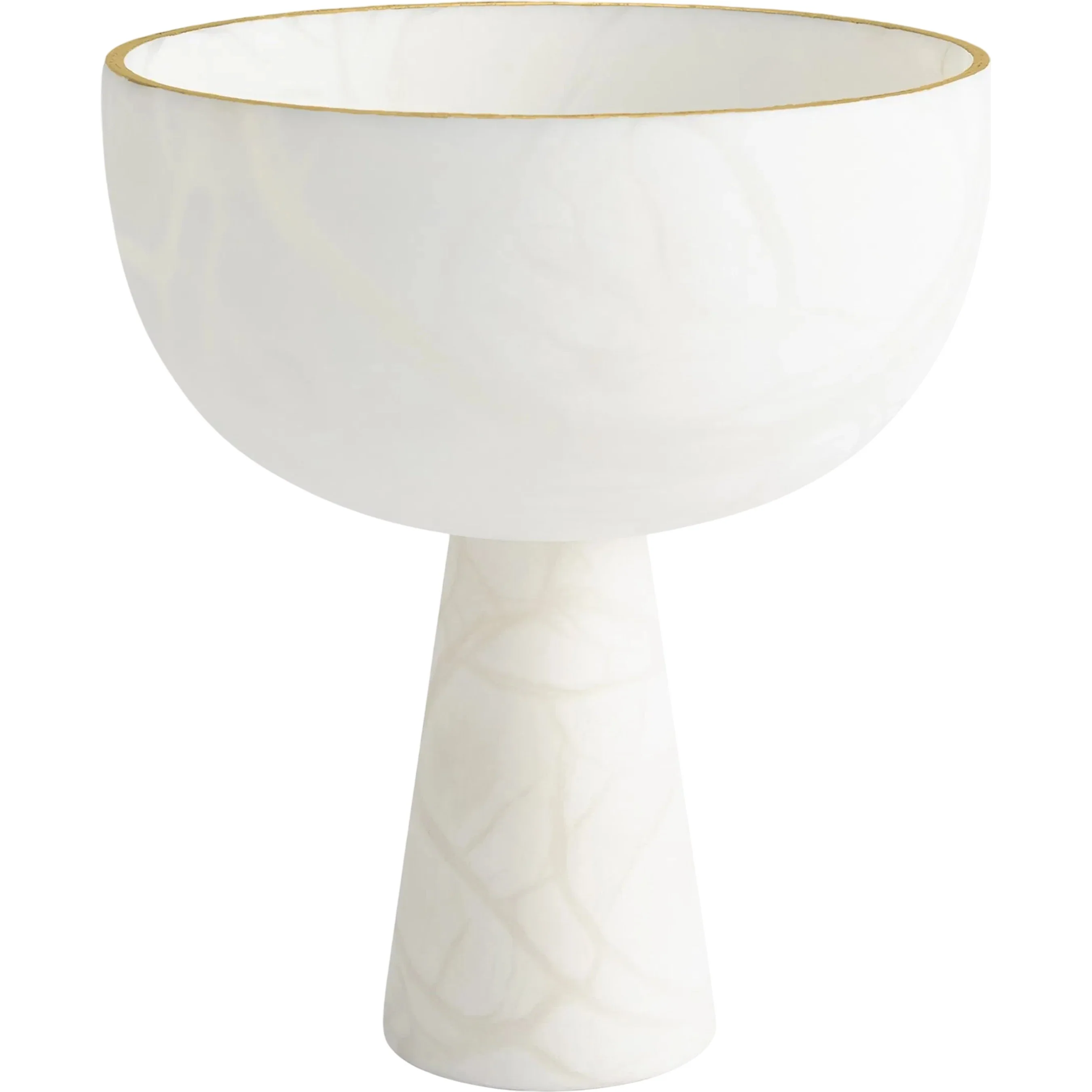 Footed Alabaster Bowl with Gold