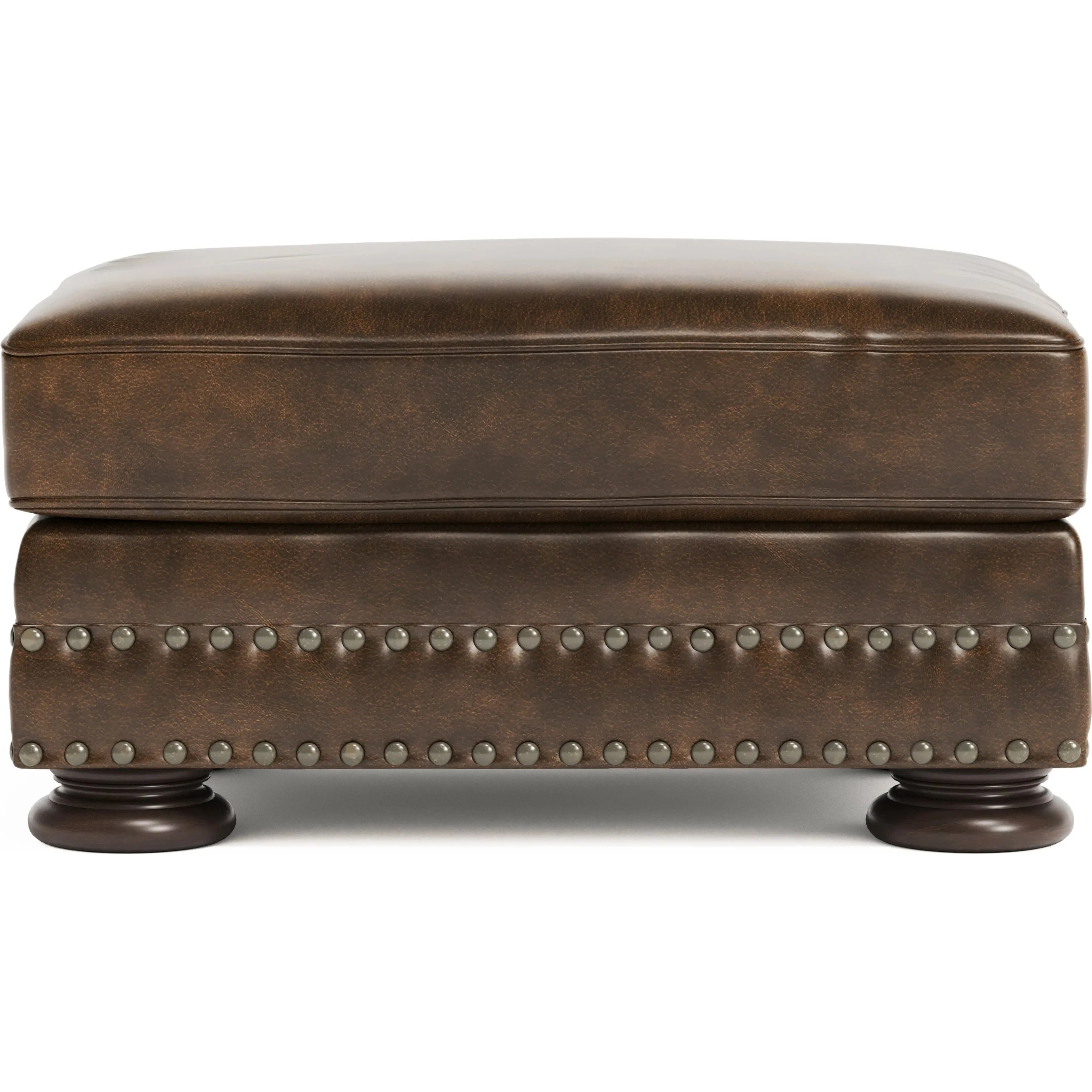 Foster Leather Ottoman - Image 2