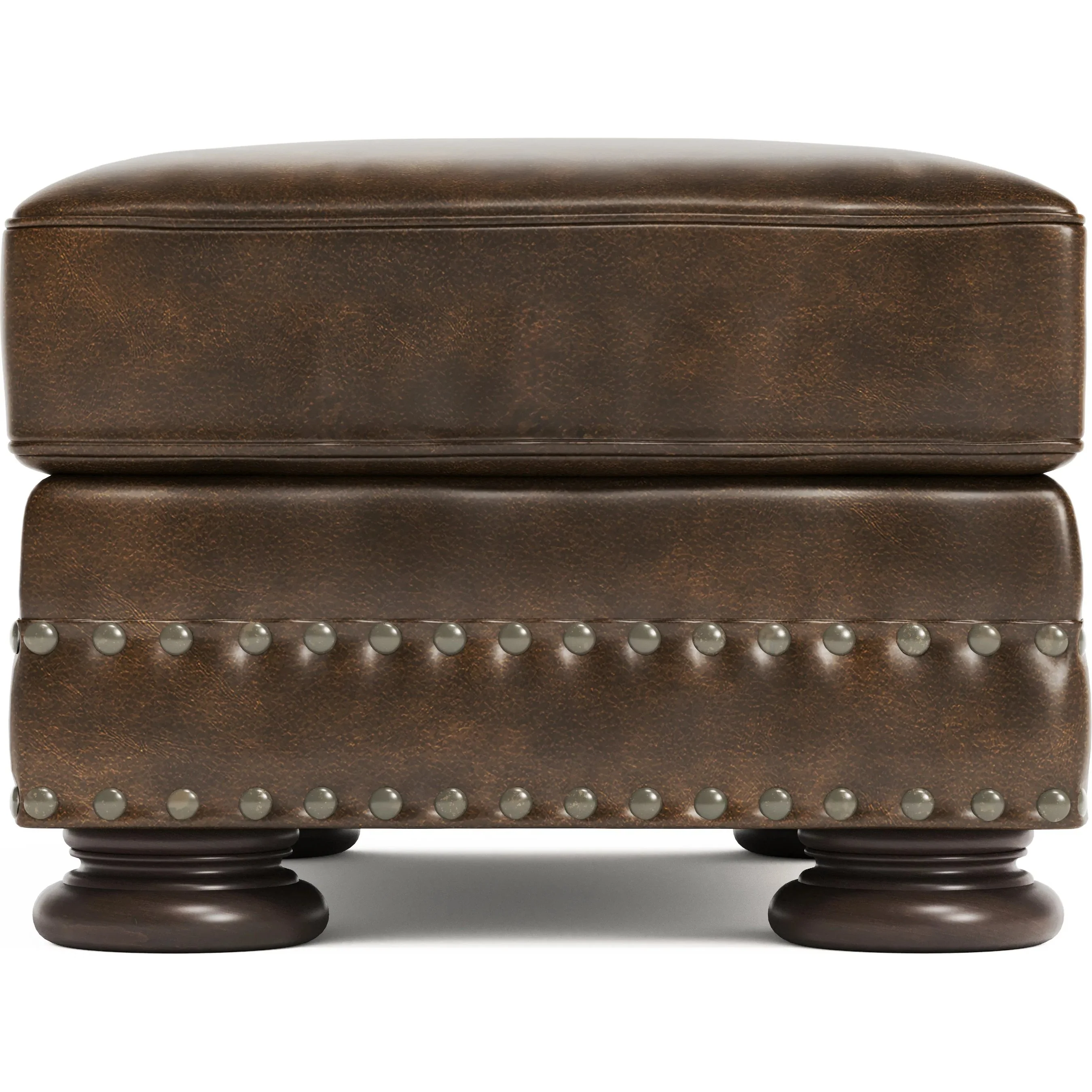 Foster Leather Ottoman - Image 3