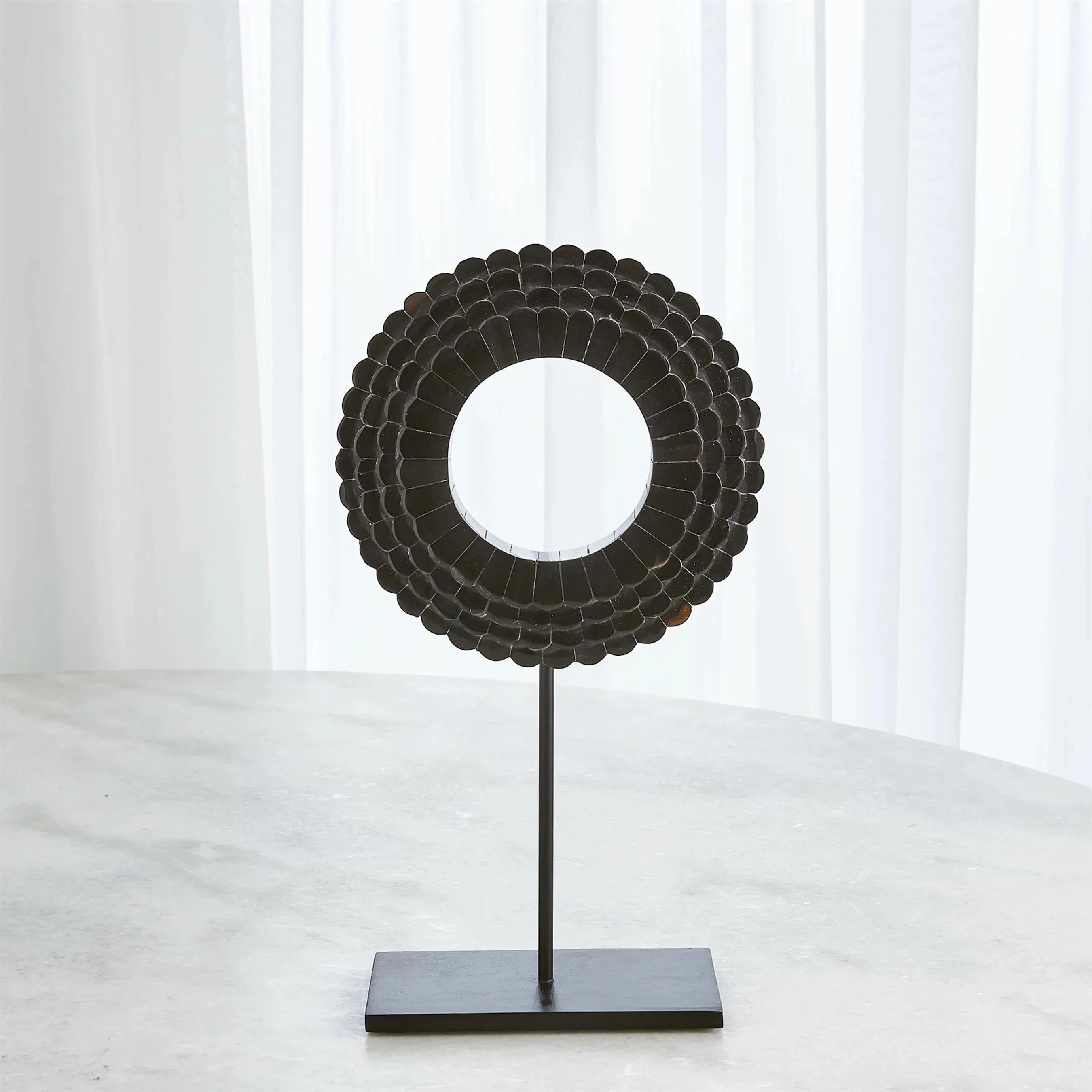 Four Layer Horn Scalloped Mounted Ring - Image 6