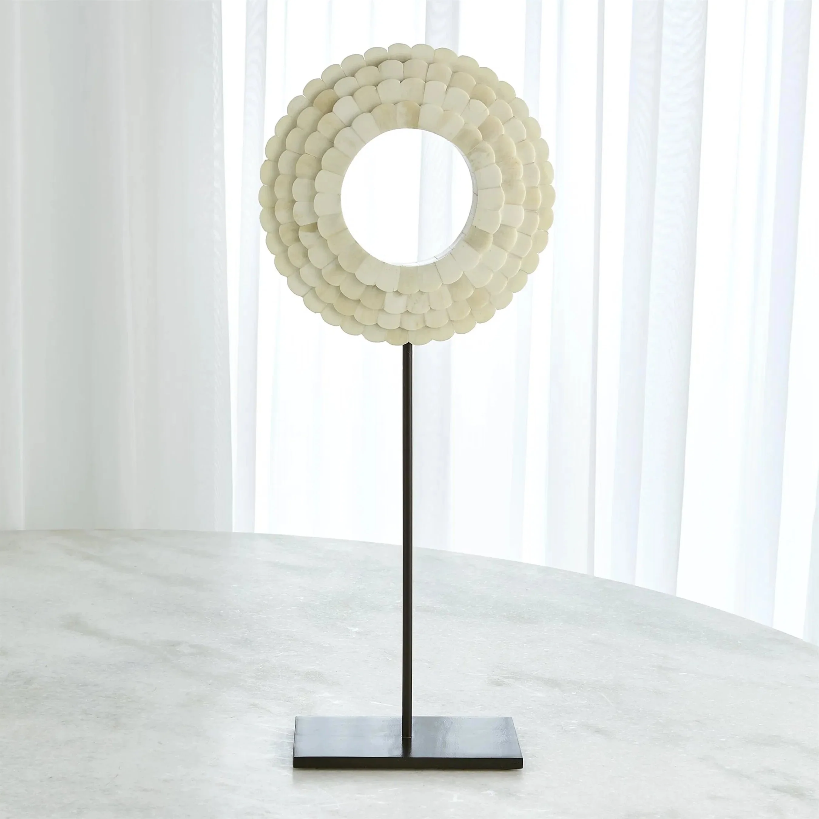 Four Layer Horn Scalloped Mounted Ring - Image 7