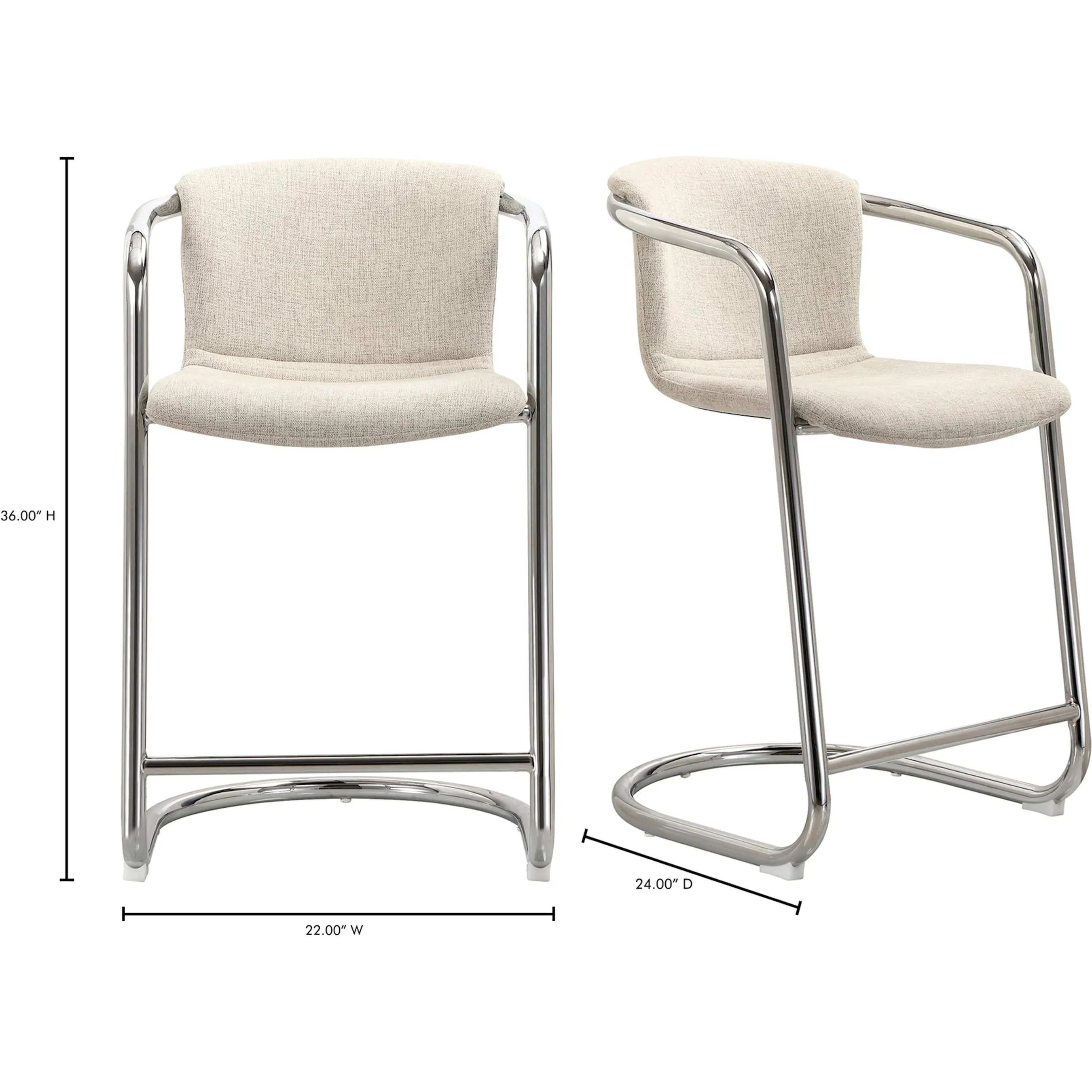 Freeman Chrome Frame Counter Stool Blended (Set of 2) - Image 4