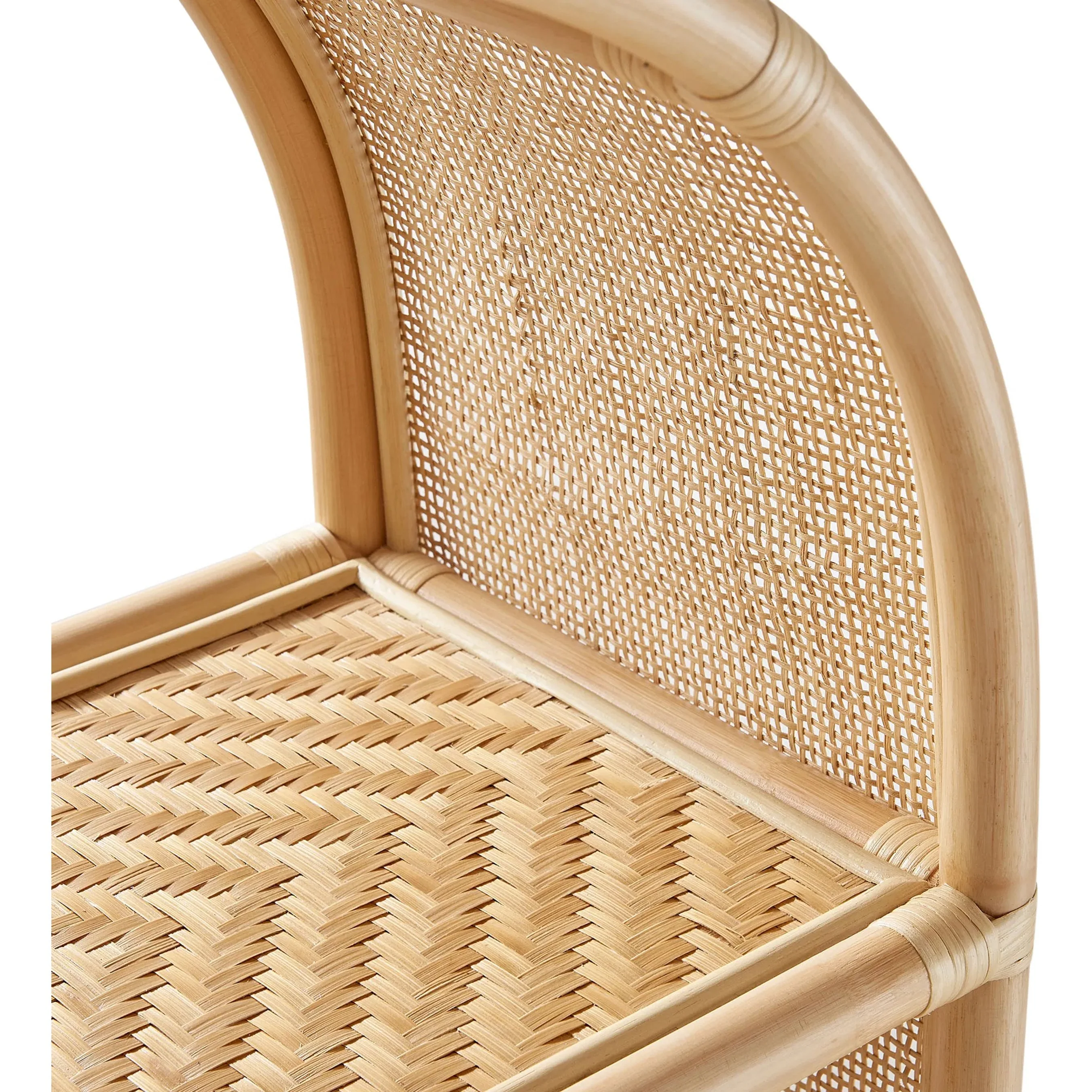 Fresno 67 Inch Tall Arched Natural Rattan Bookshelf - Image 8