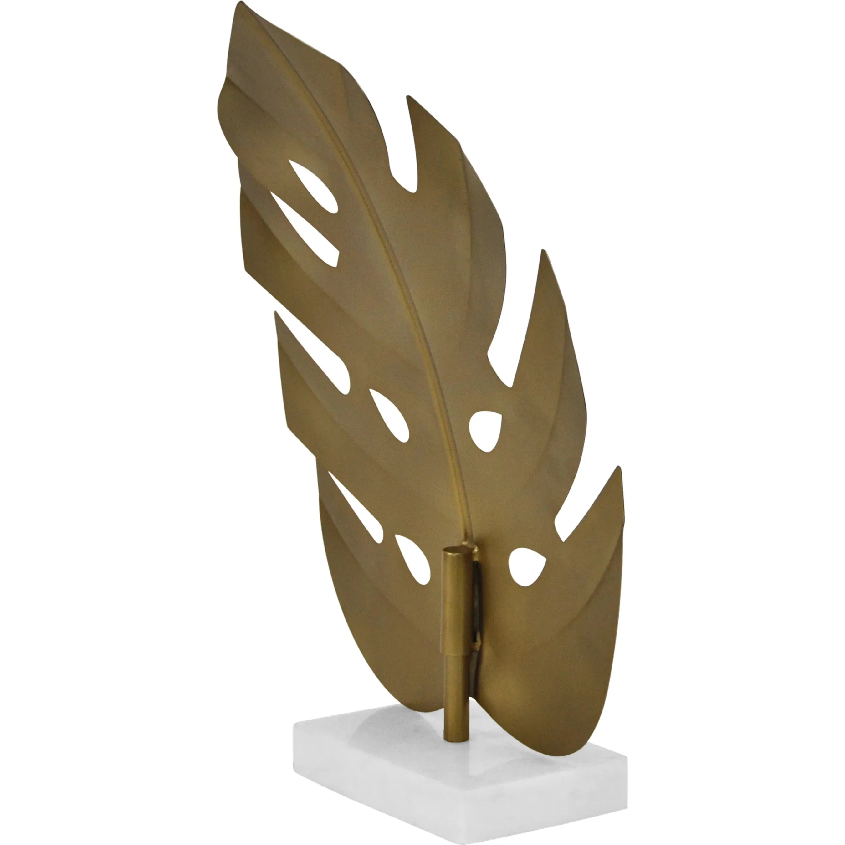 Frond Antique Brass Leaf Sculpture - Image 3