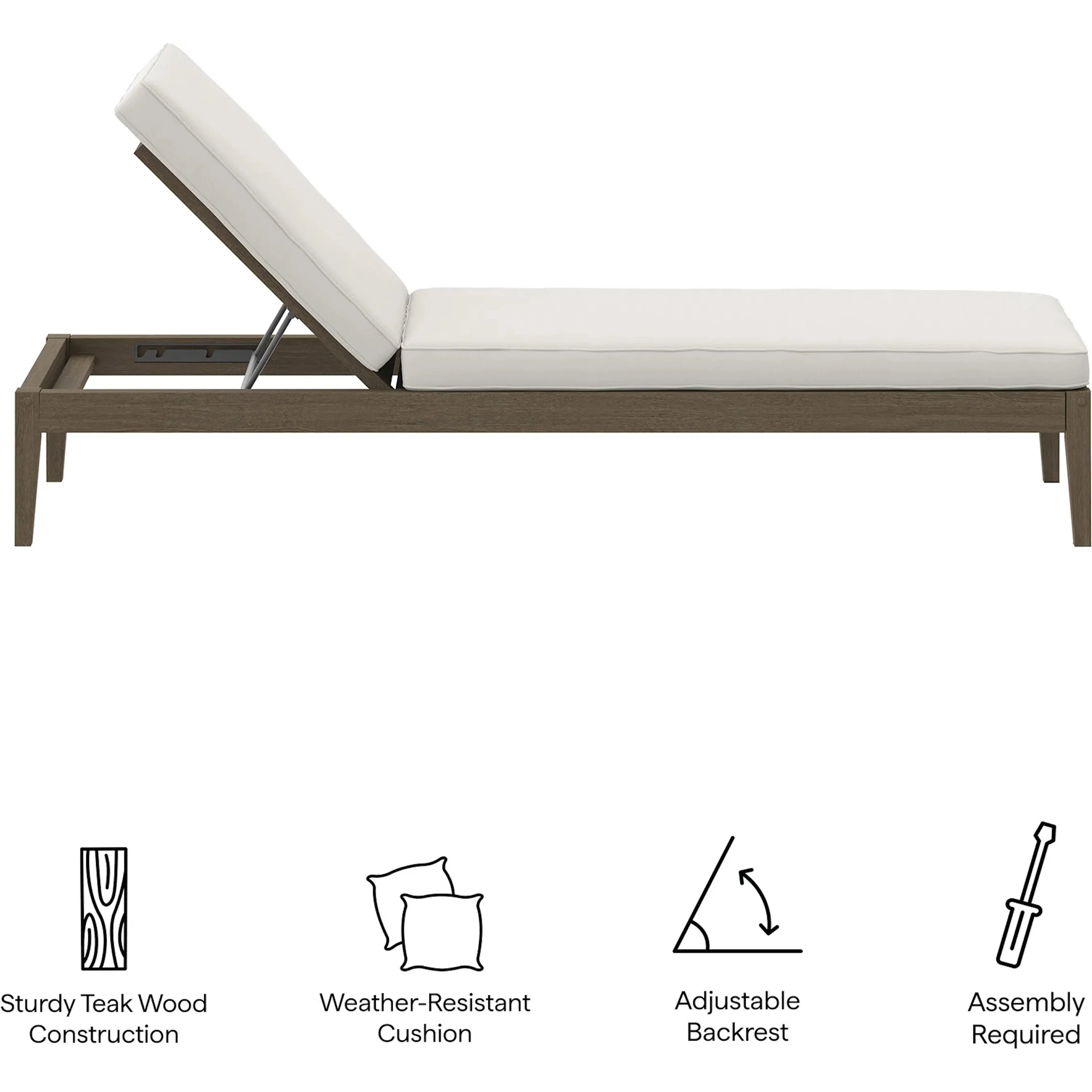 Galt Teak Chaise Lounge - Image 2