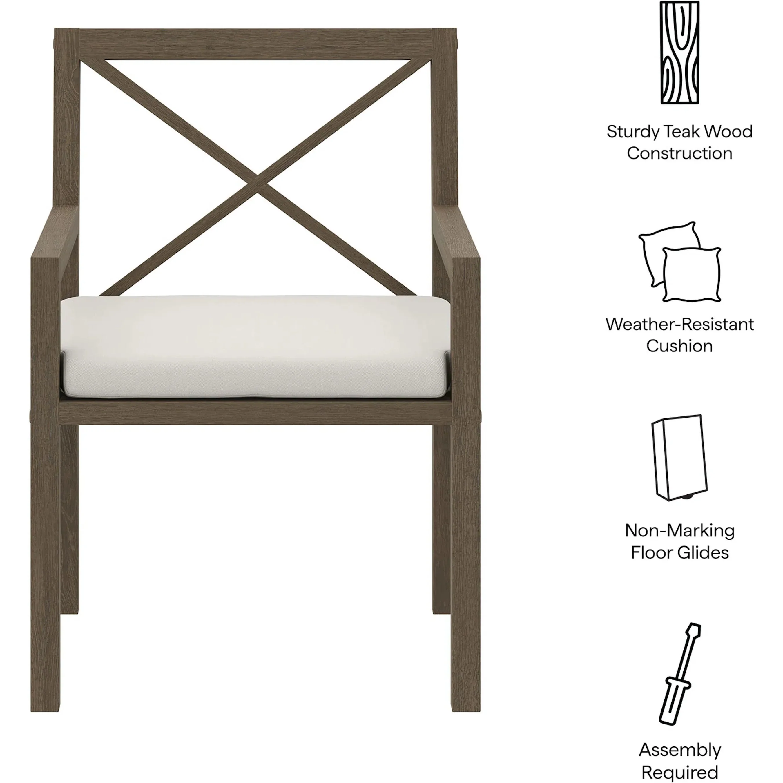 Galt Teak Dining Armchair - Image 2