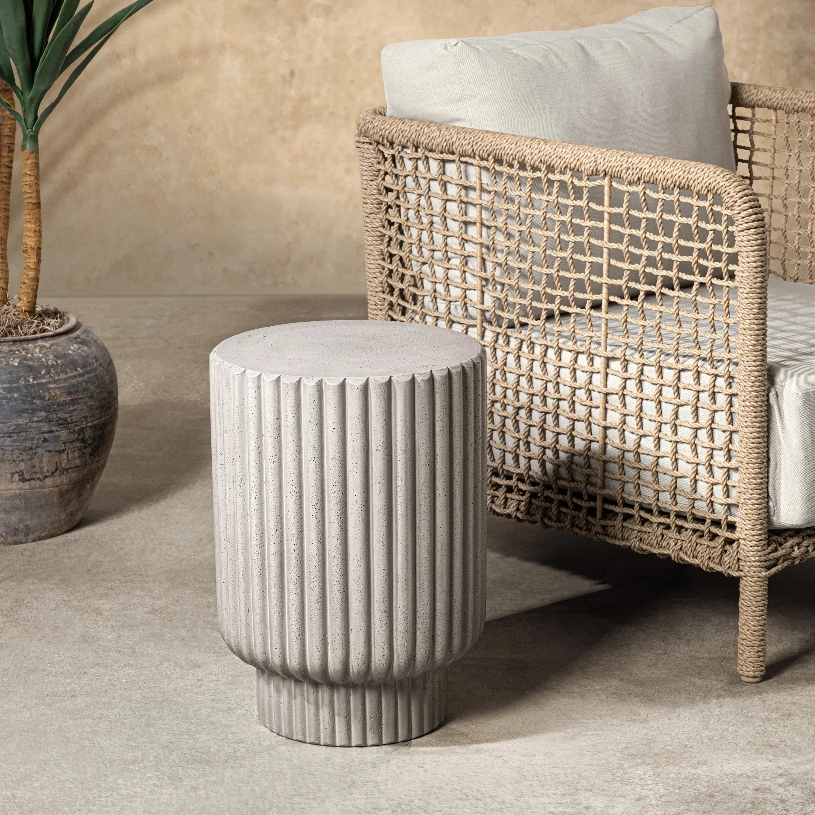 Gavens Outdoor Concrete Accent Table - Image 5