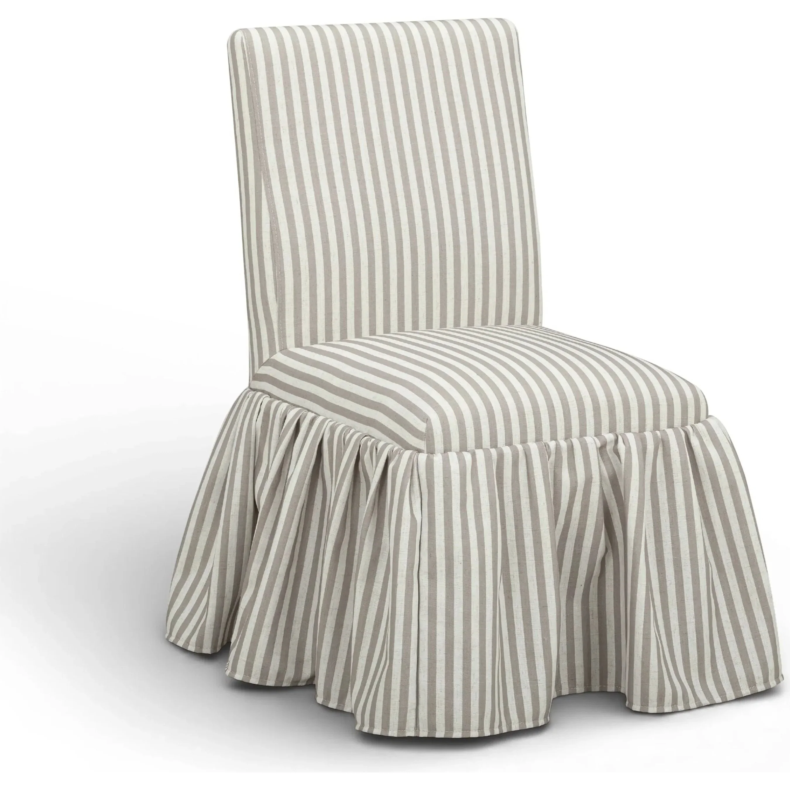 Gertrude Striped Performance Linen Skirted Dining Chair - Image 10