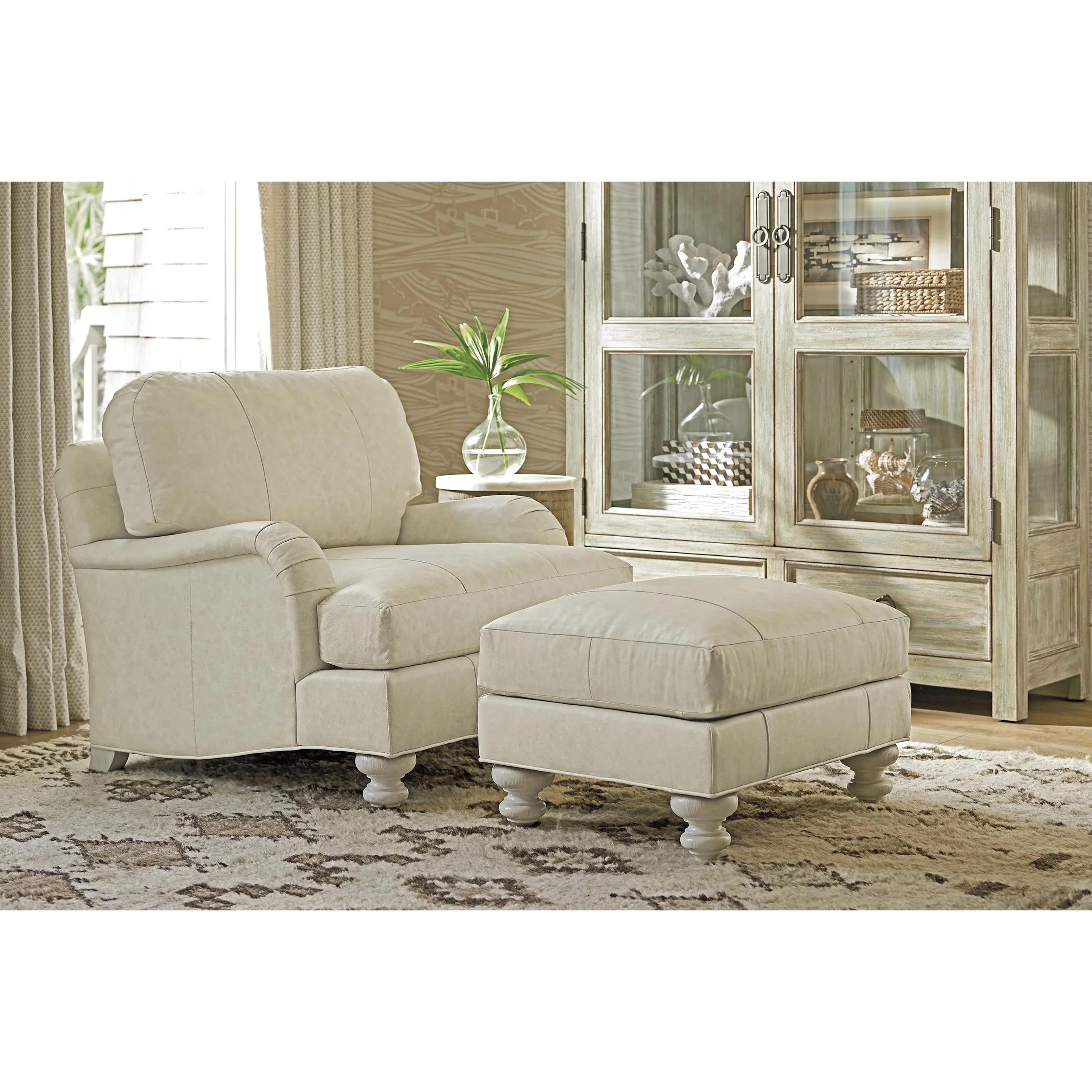 Gilmore Leather Ottoman - Image 2