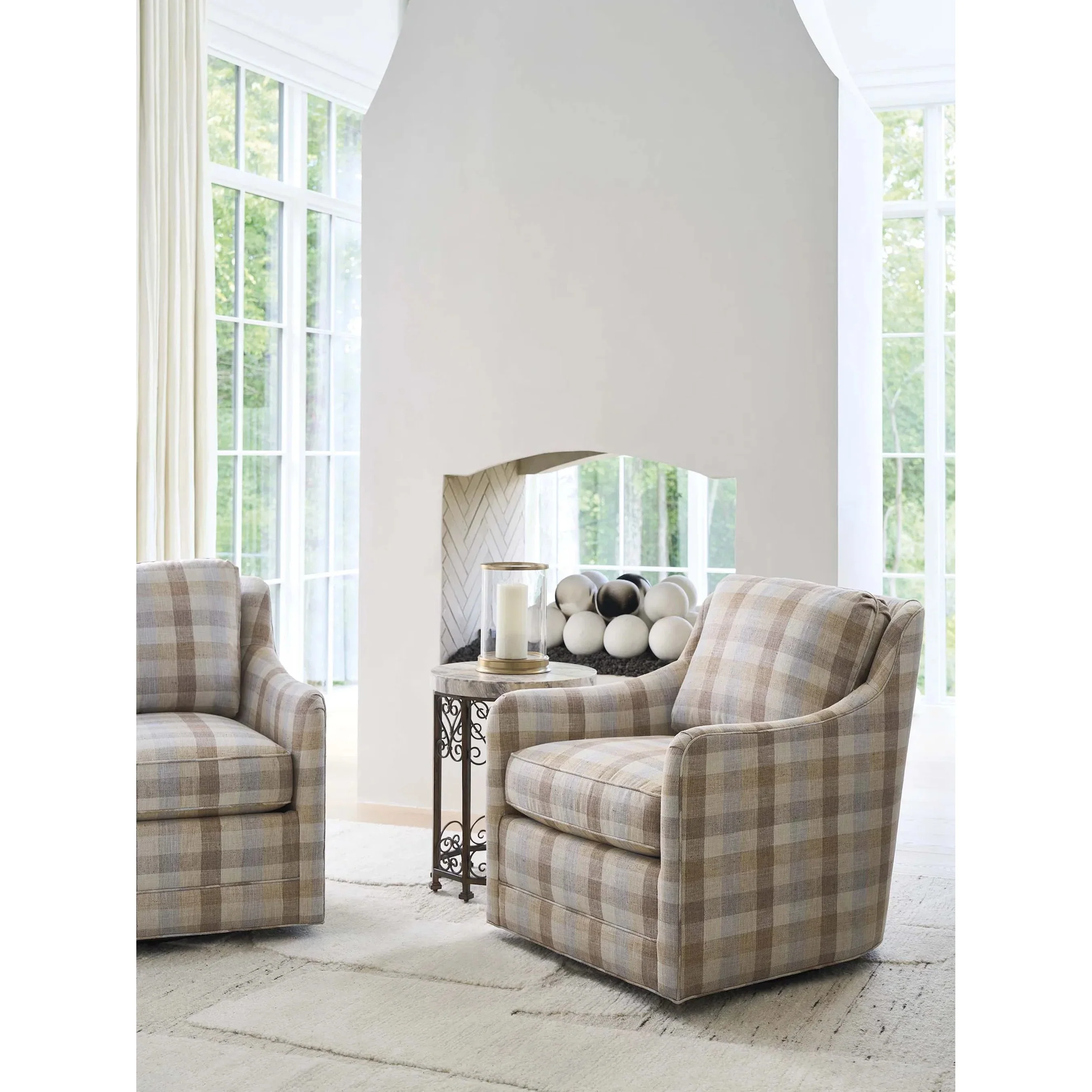 Glenhaven Striped Swivel Chair - Image 3