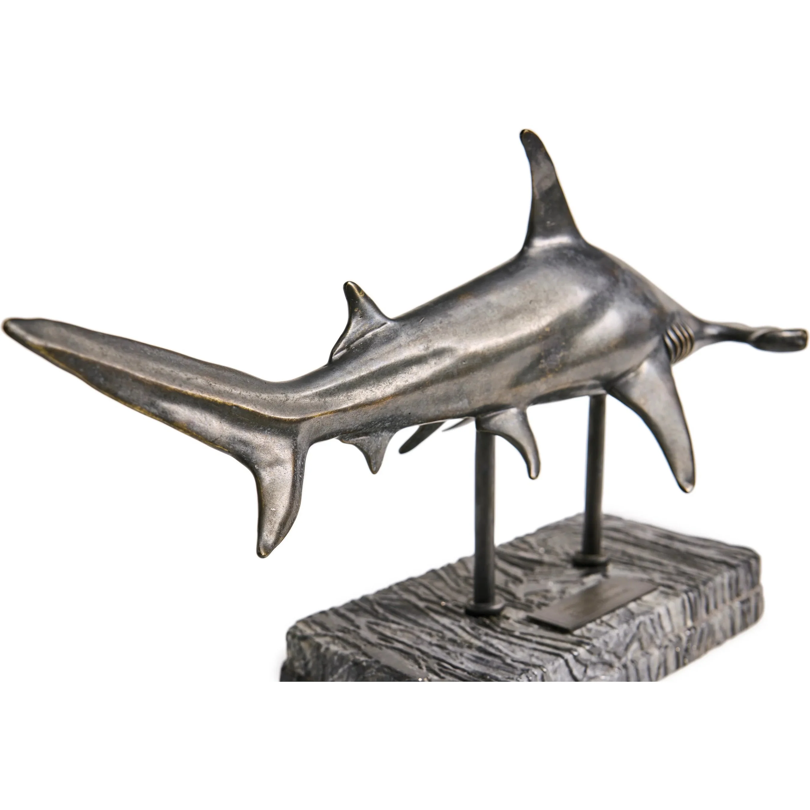 Glide Hammerhead Shark Bronze Statue with Marble Base - Image 10