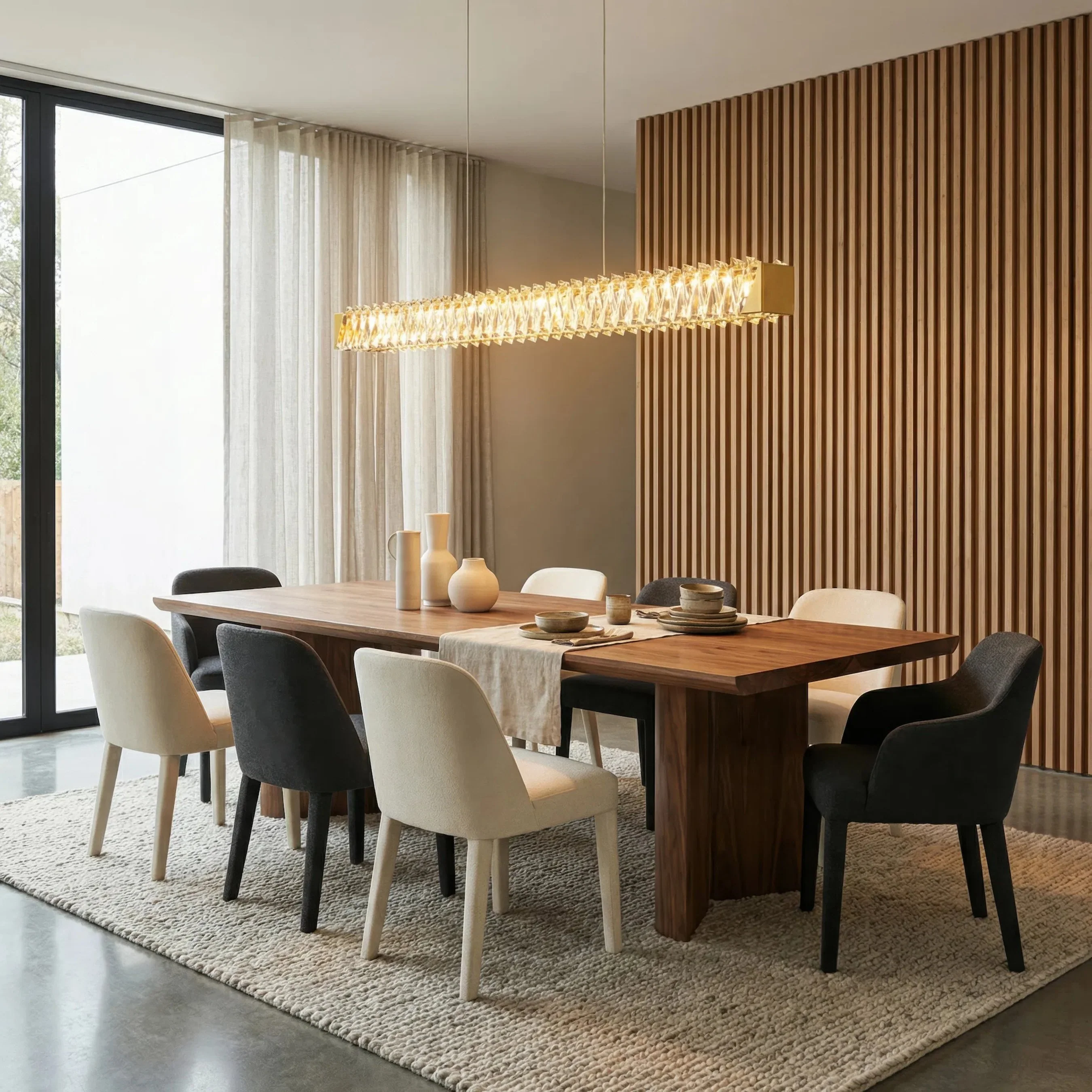 Golden Ratio LED Crystal Linear Pendant - Image 9