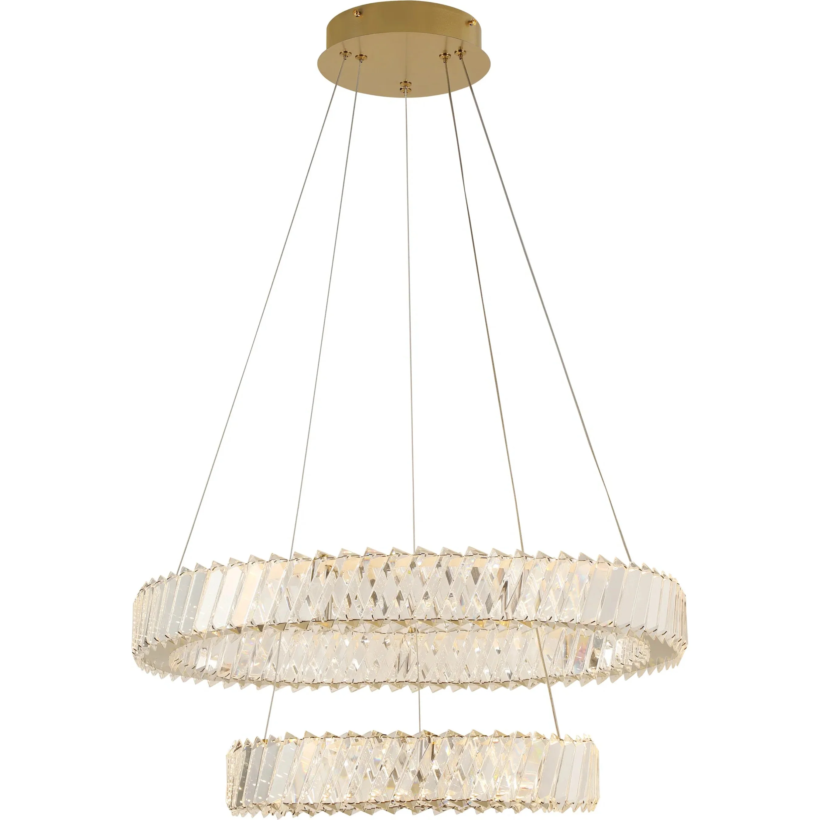 Golden Ratio Two Tier LED Crystal Pendant