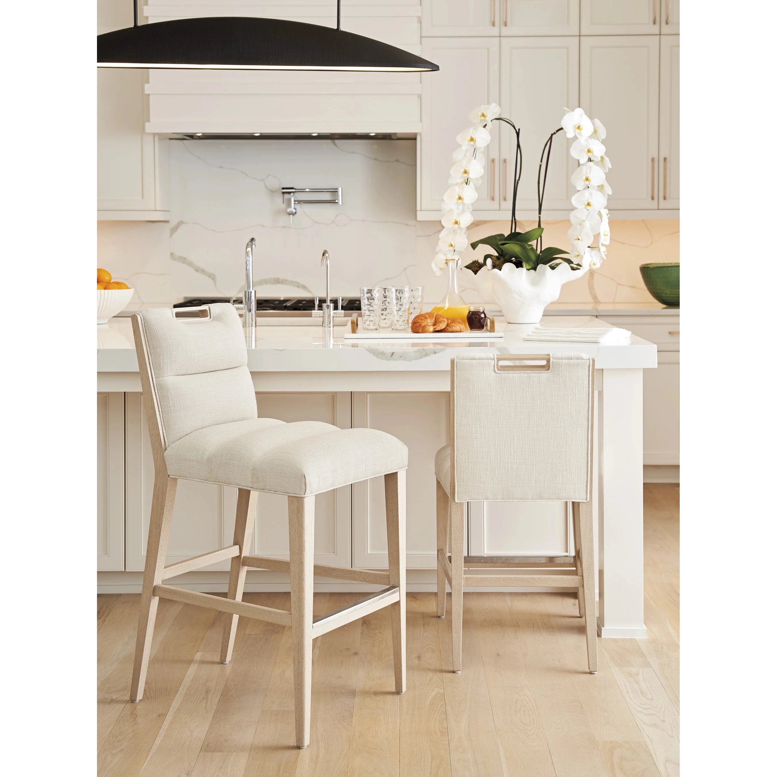 Greer Channeled Upholstered Bar Stool - Image 3
