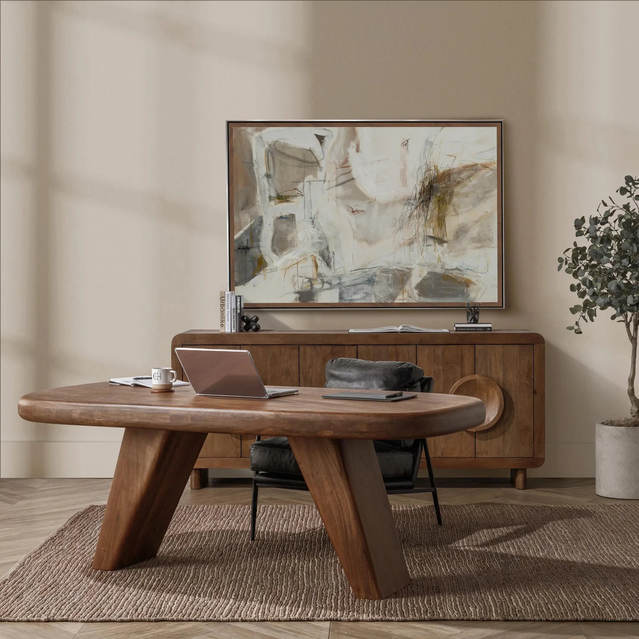 Harvey Acacia Wood Writing Desk - Image 10
