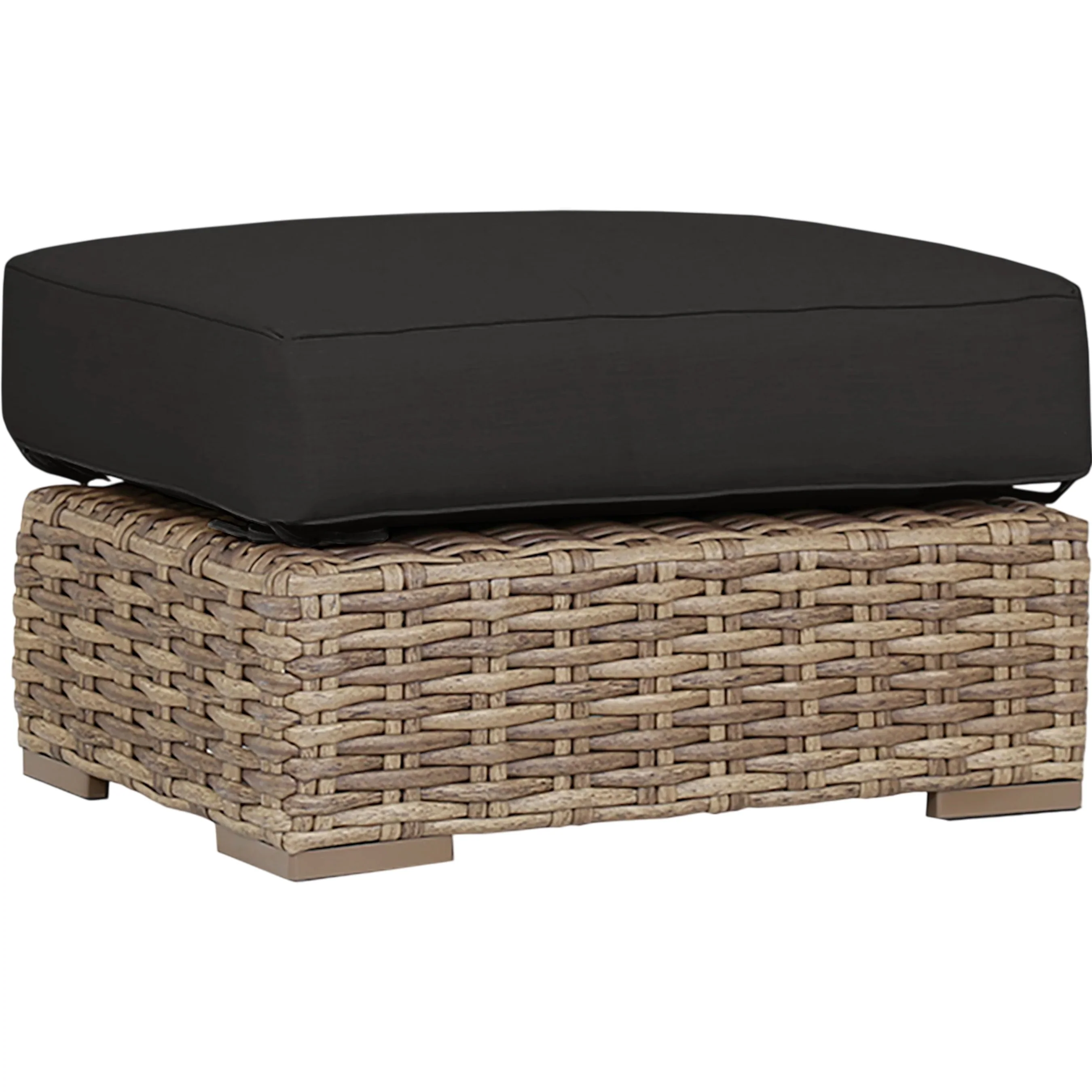 Havana Outdoor Ottoman in Canvas Flax - Image 3