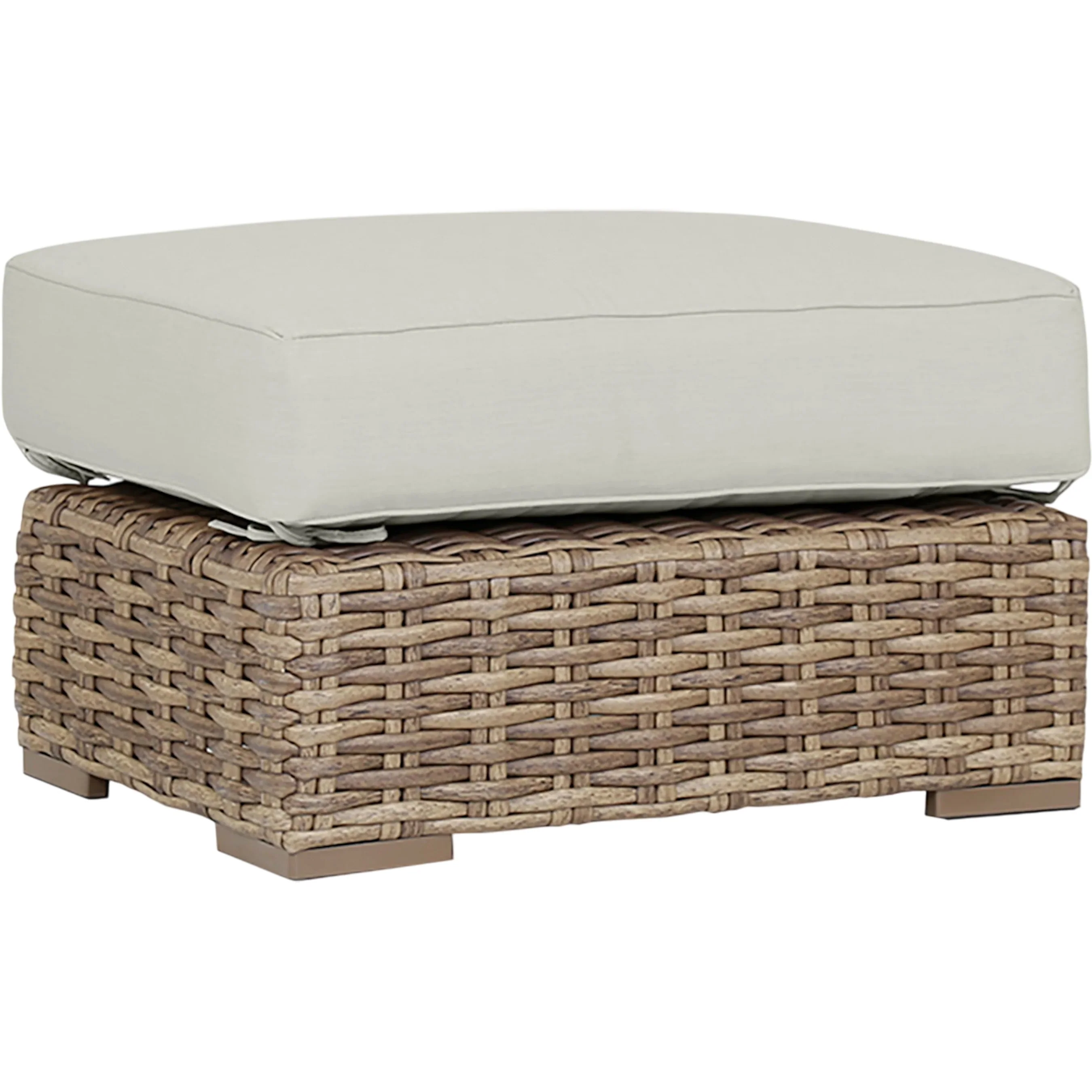 Havana Outdoor Ottoman in Canvas Flax - Image 5