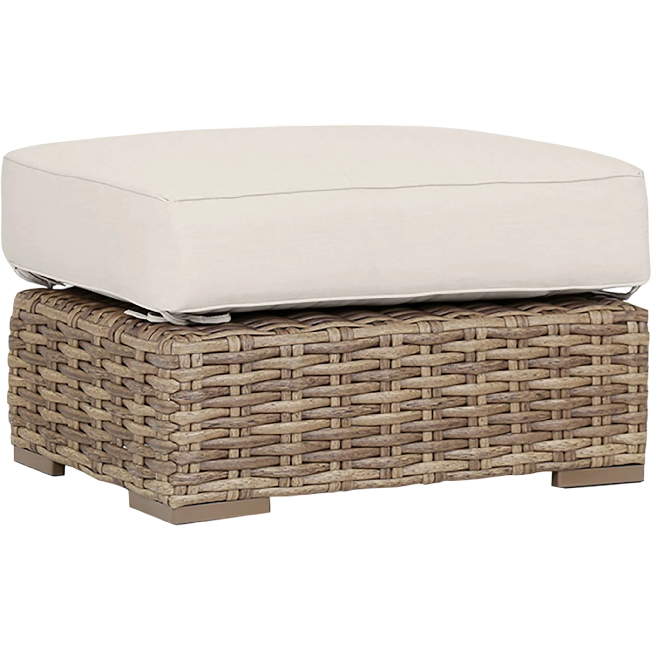 Havana Outdoor Ottoman in Canvas Flax - Image 6