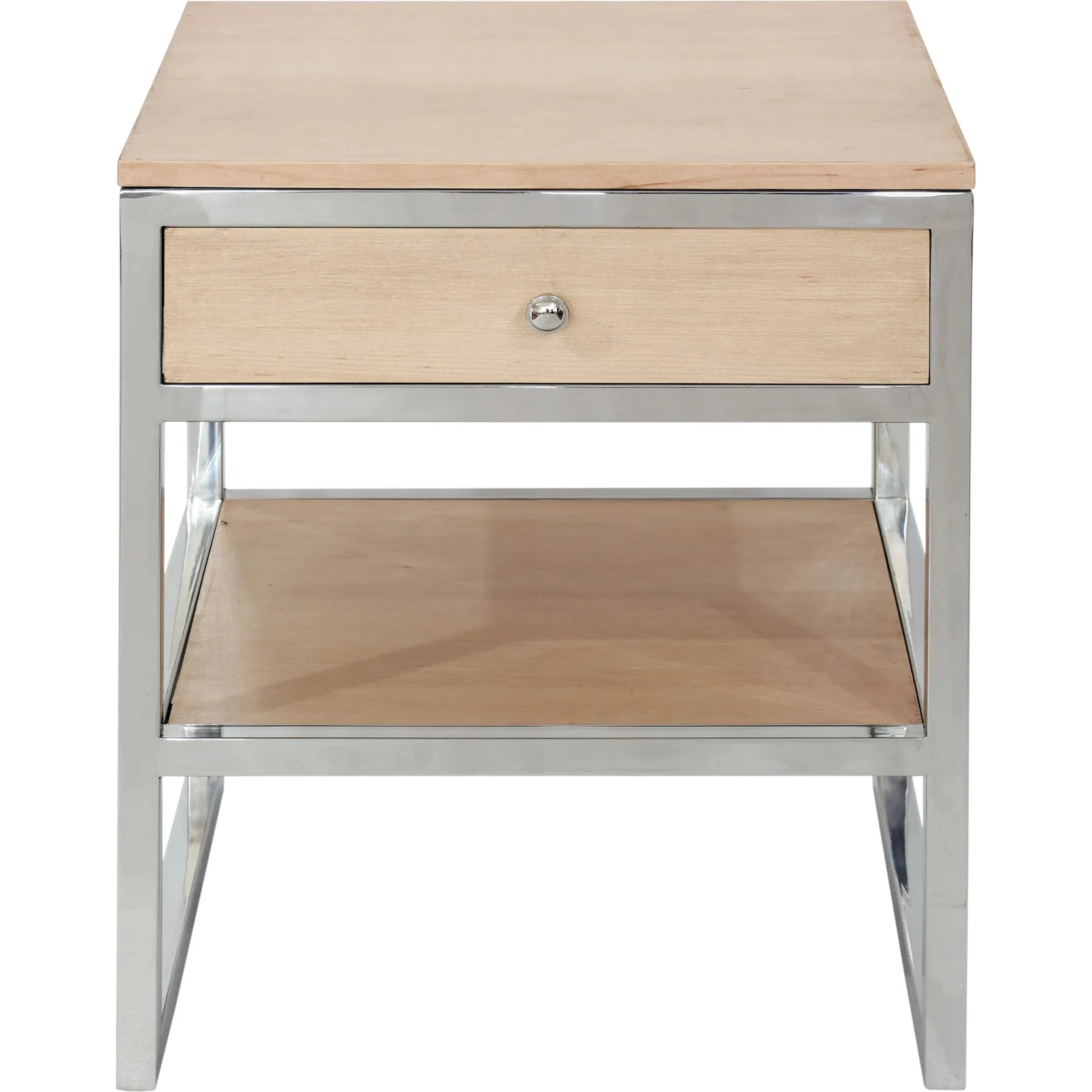 Haven Wood and Stainless Steel Modern Side Table - PGI-2244 - Image 2