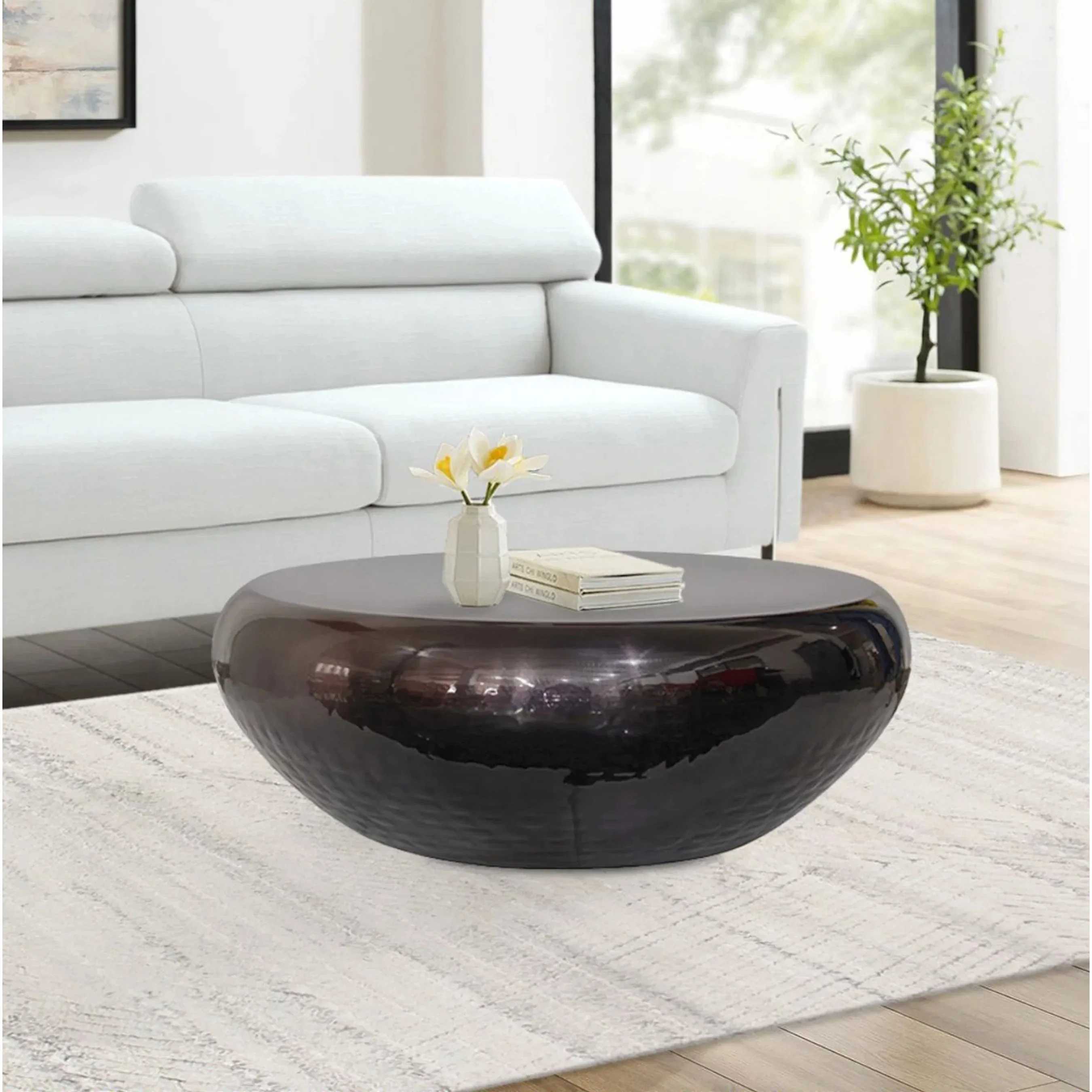 Helios Handforged Drum Coffee Table - PRR-033BLK - Image 7